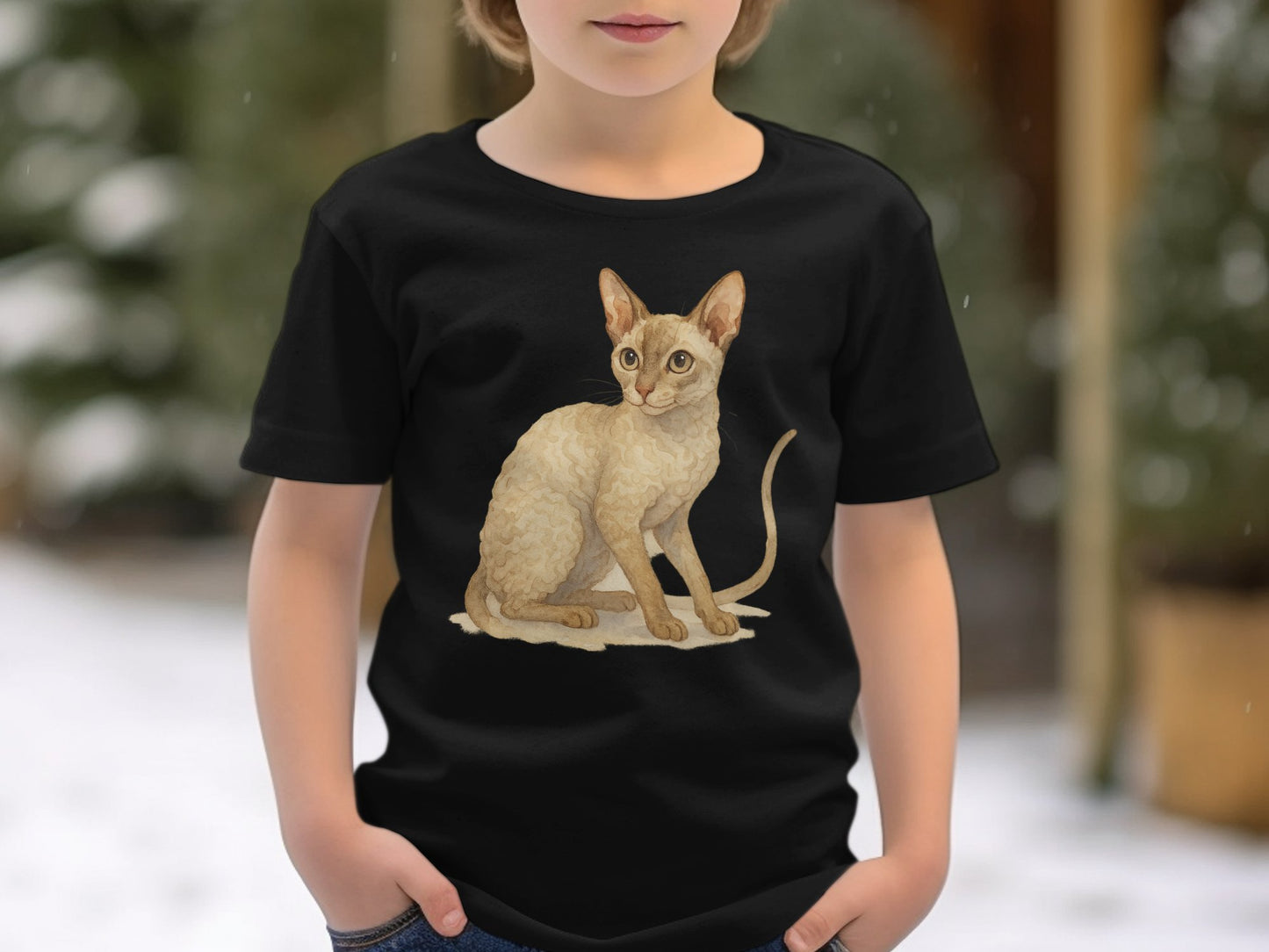Cute Kids T-Shirt with Sitting Cat Illustration product type