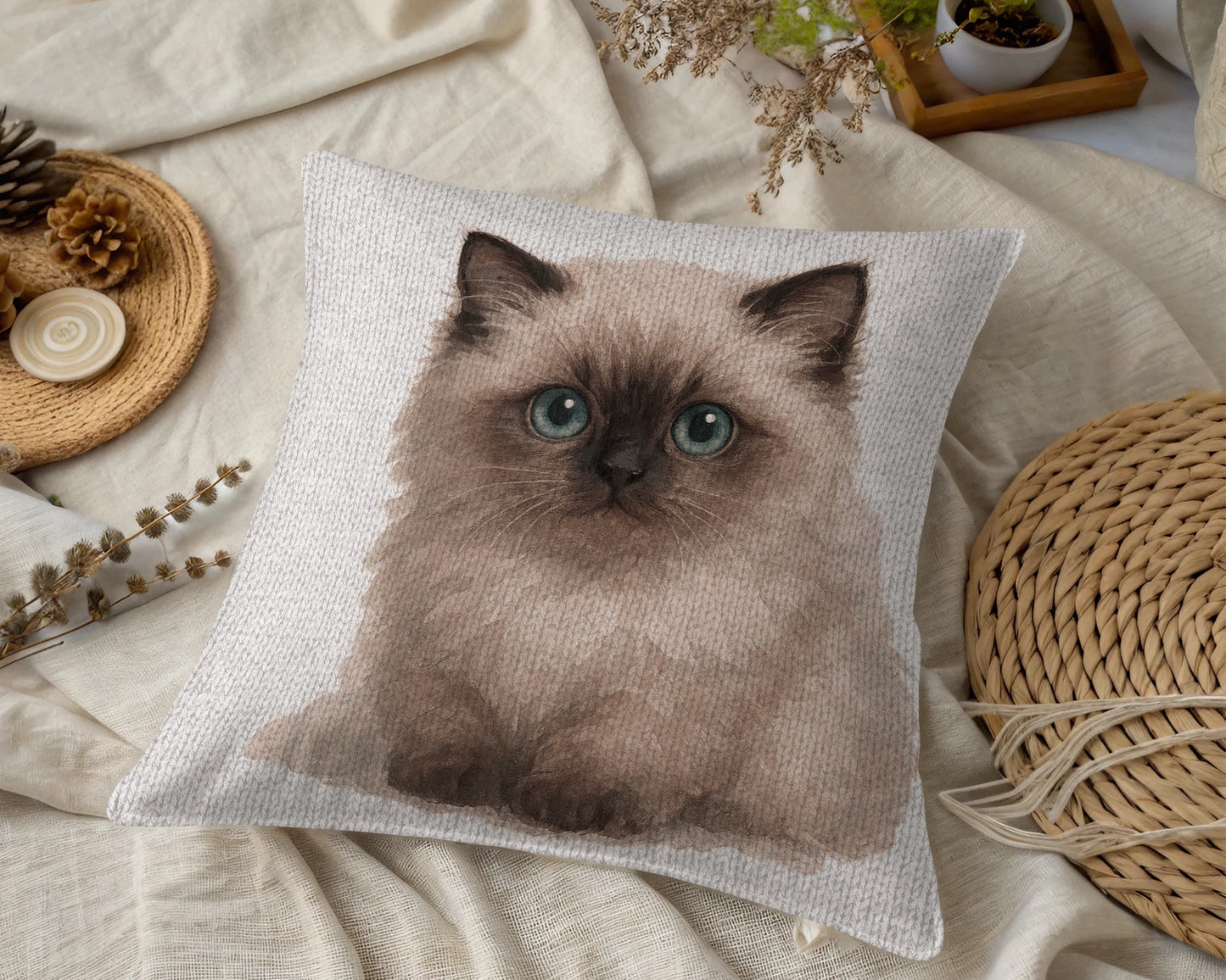 Cute Kitten Print Throw Pillow for Sofa or Bed product
