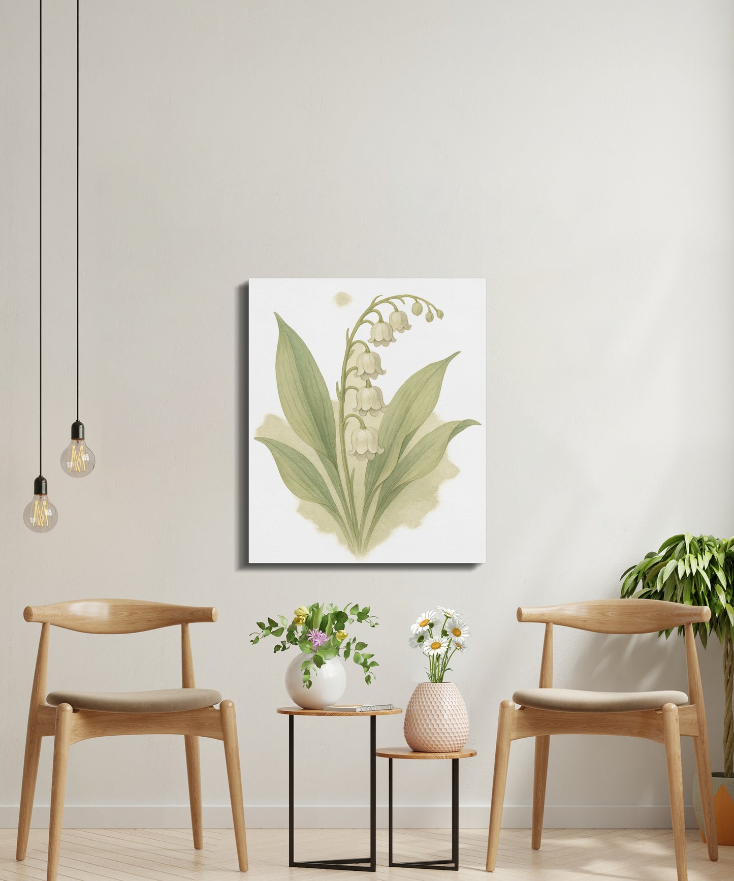 Elegant Lily of the Valley Botanical Art Canvas product