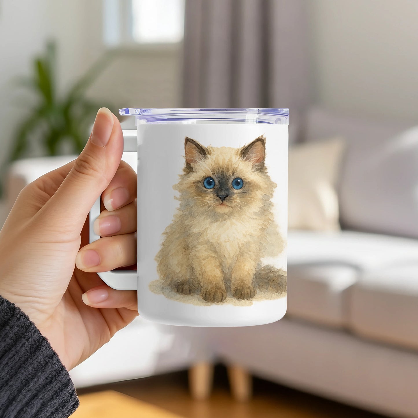 Cute Fluffy Kitten with Blue Eyes Coffee Mug product