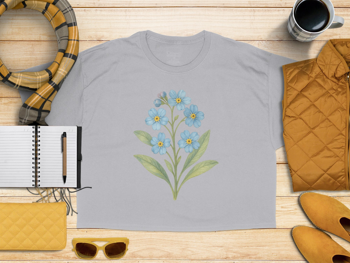 Elegant Floral Design Gray T-Shirt product gray T-Shirt