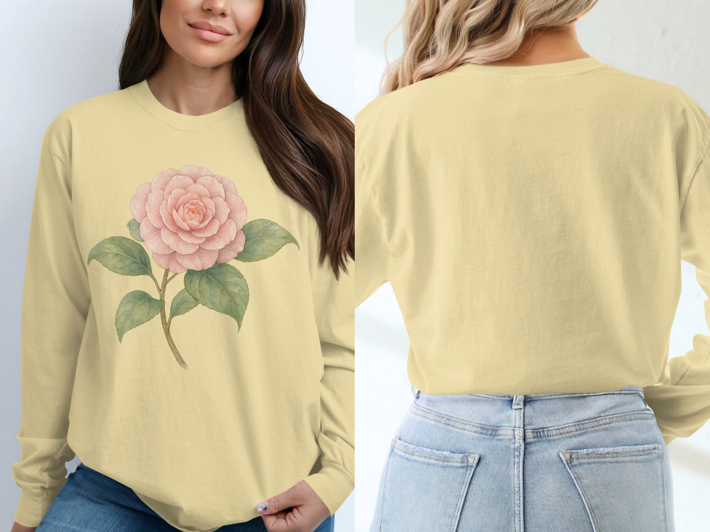 Elegant Floral Design Long Sleeve Casual Top product type