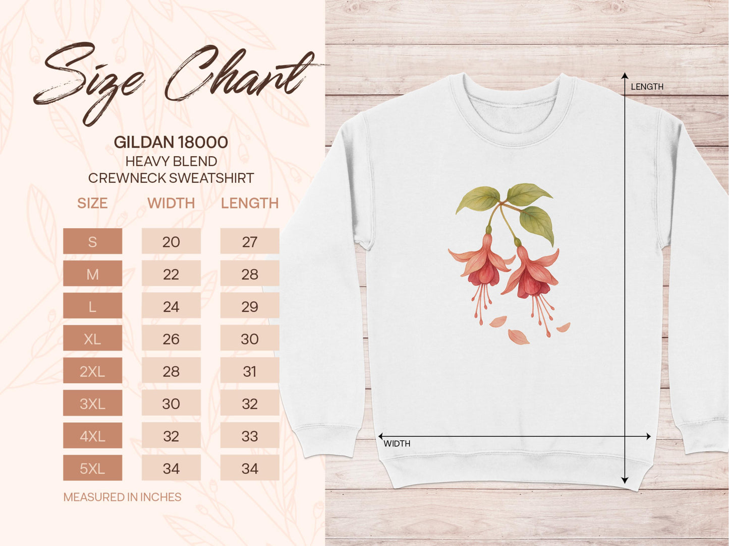 Floral Printed Gildan 18000 Heavy Blend Crewneck Sweatshirt product
