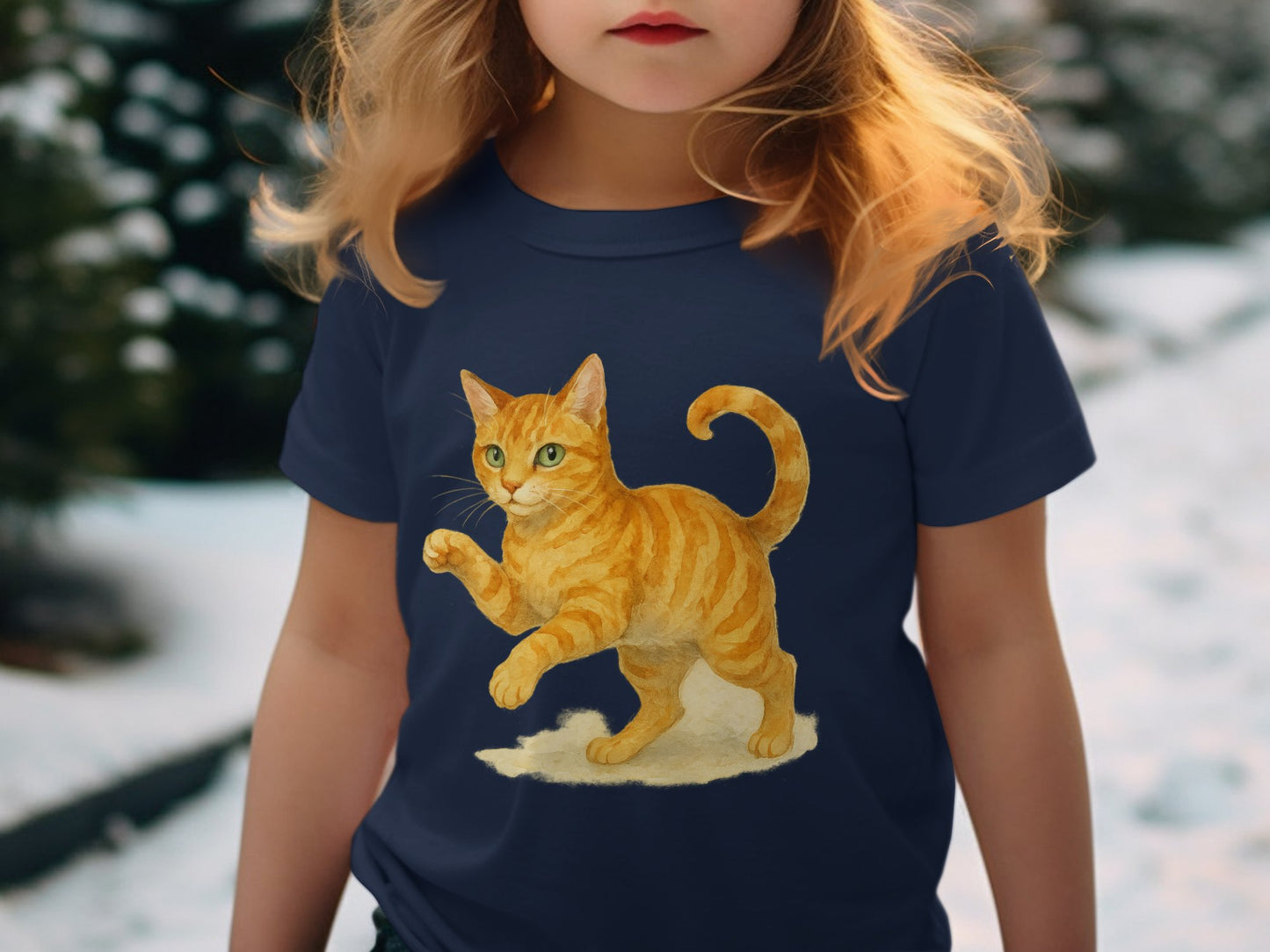 Colorful Cat Painting Design Printed T-Shirt product