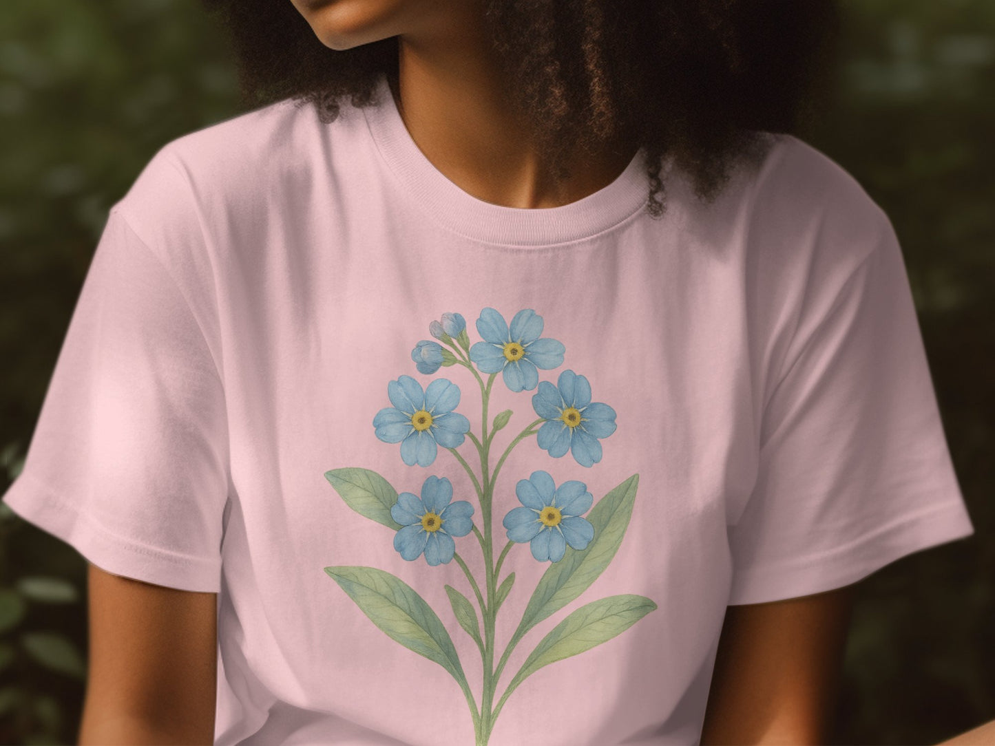 Beautiful Blue Flower Print on Solid Pink Shirt product type