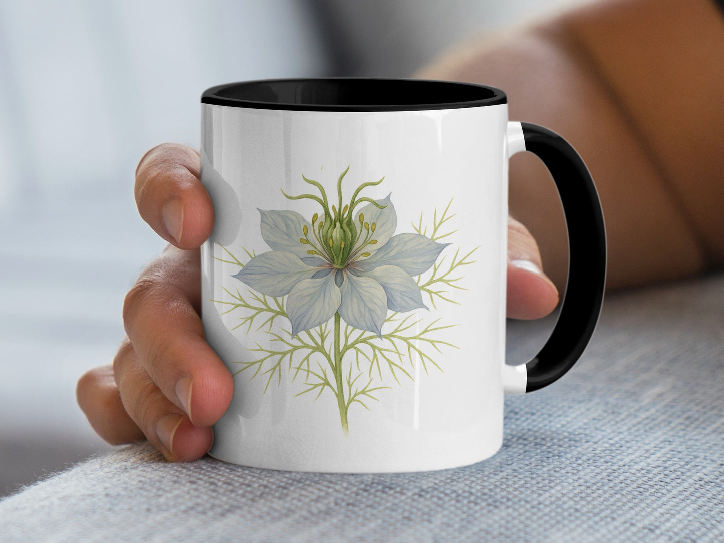 Elegant White Mug with Delicate Flower Design product type