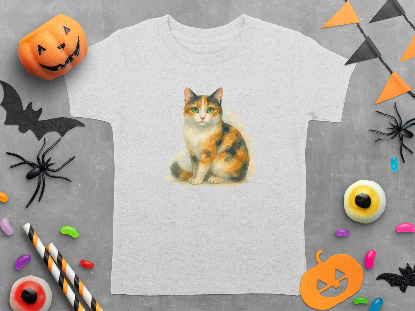 Cute Cat Graphic Halloween Kids Tee Shirt product type