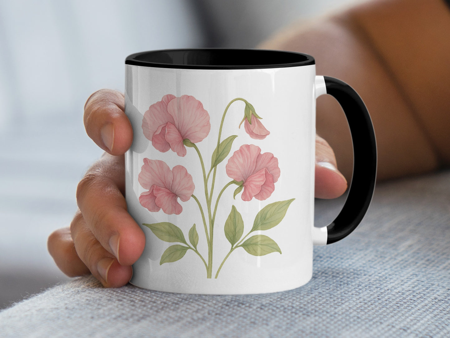 Beautiful Pink Floral Coffee Mug With Artistic Design product