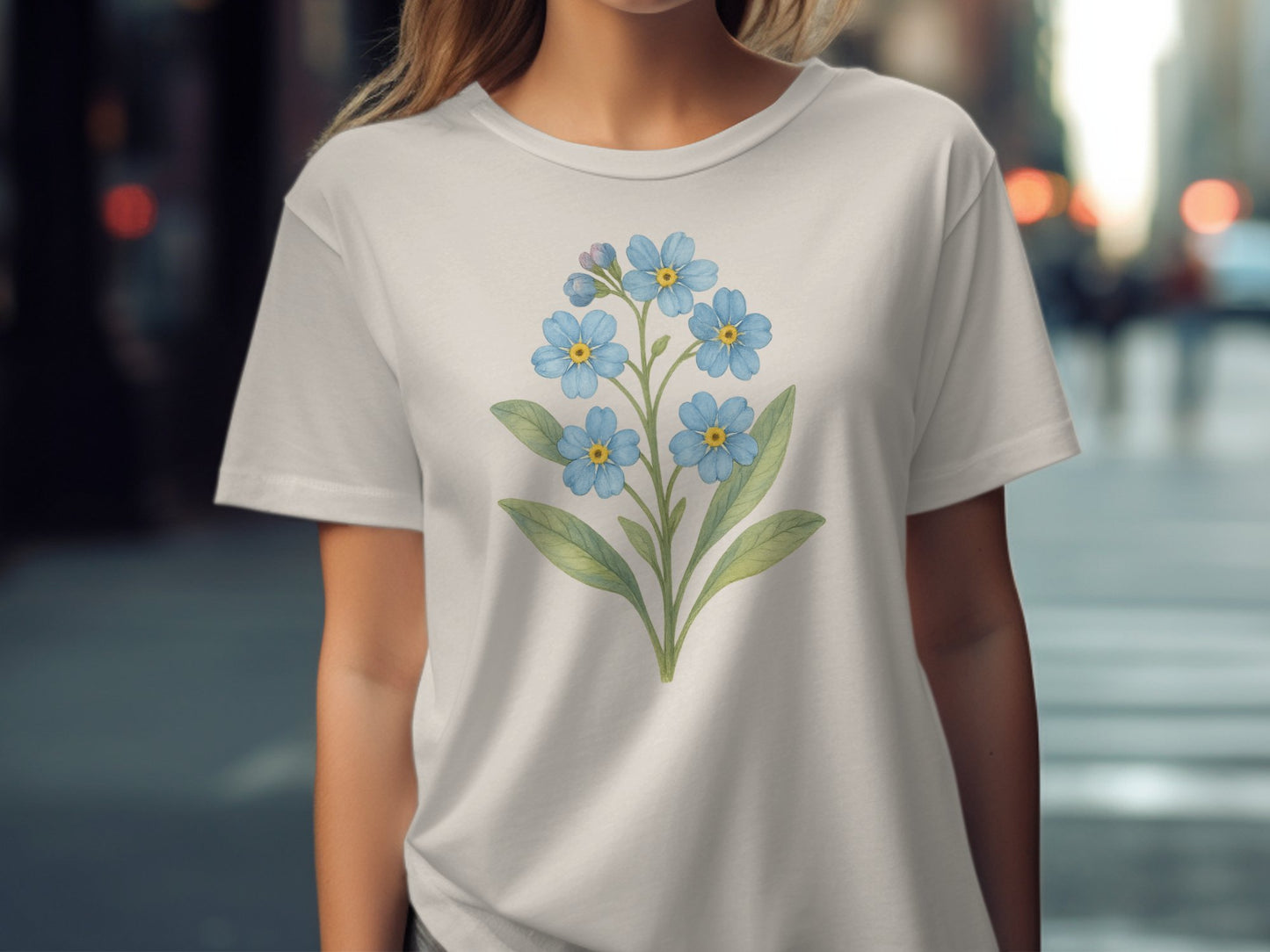 Beautiful Blue Floral Print Women's T-Shirt product