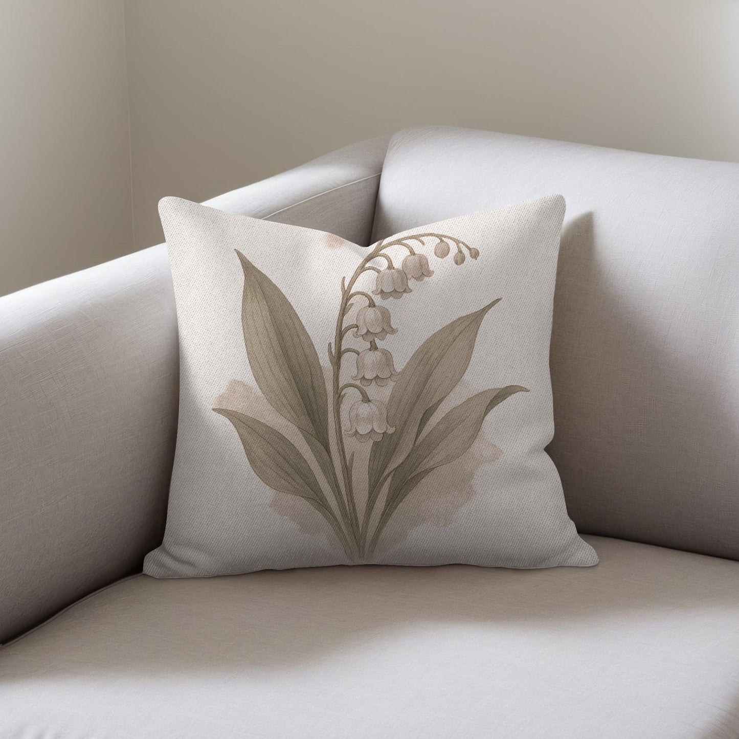 Lily of the Valley Floral Design Throw Pillow product