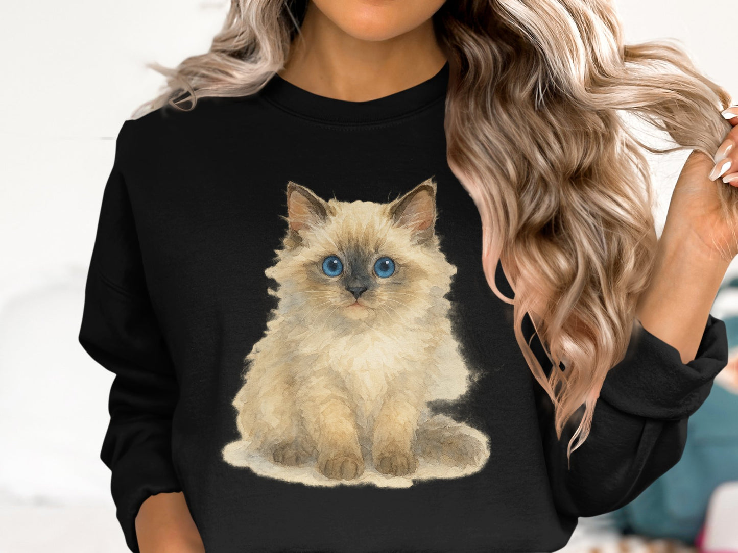Adorable Kitty Graphic Pull On Sweatshirt product type