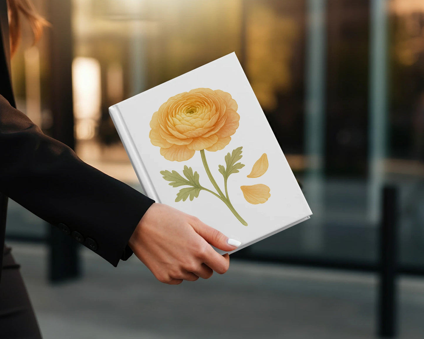 Yellow Flower Illustration Hardcover Notebook product