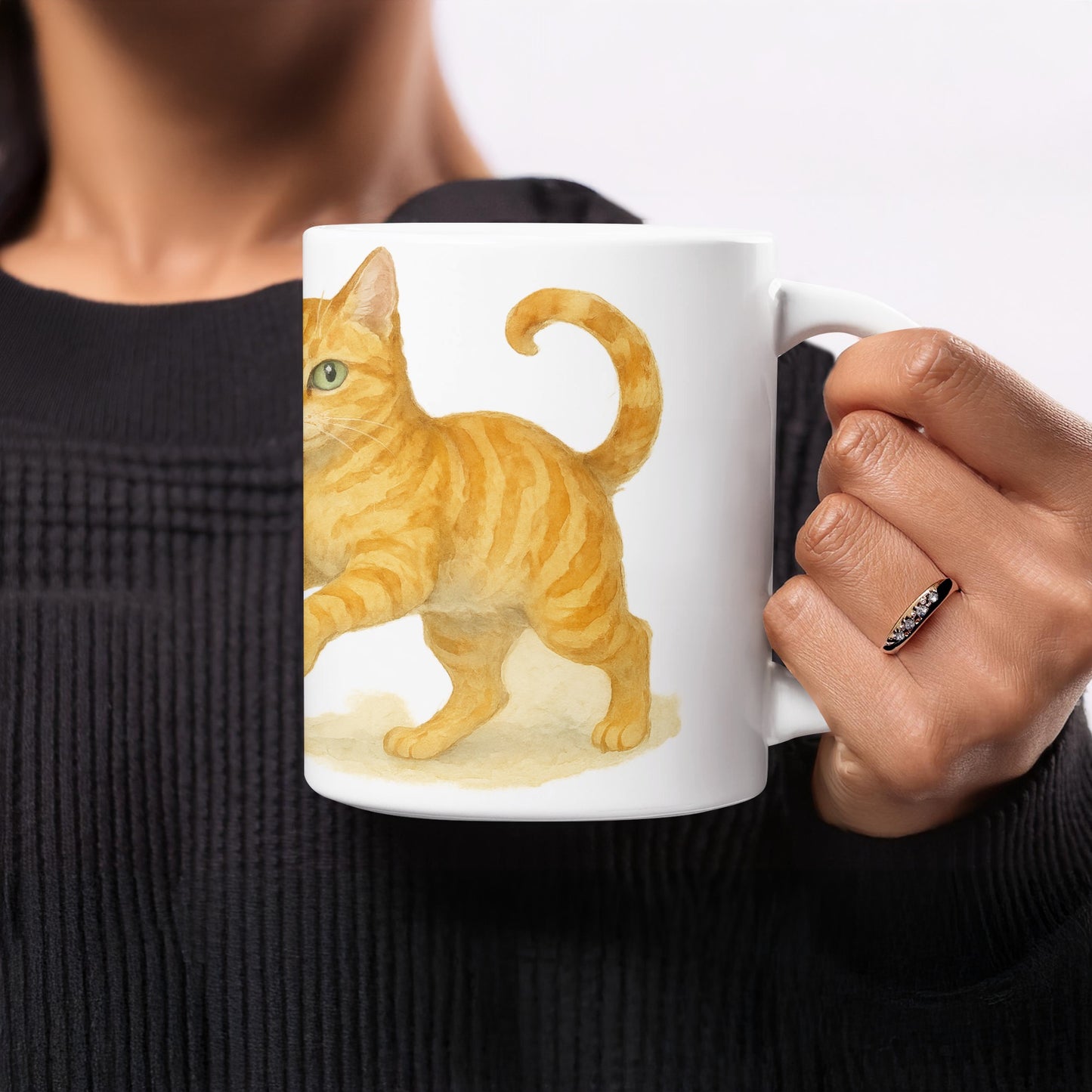 Cute Orange Tabby Cat Illustration Coffee Mug product