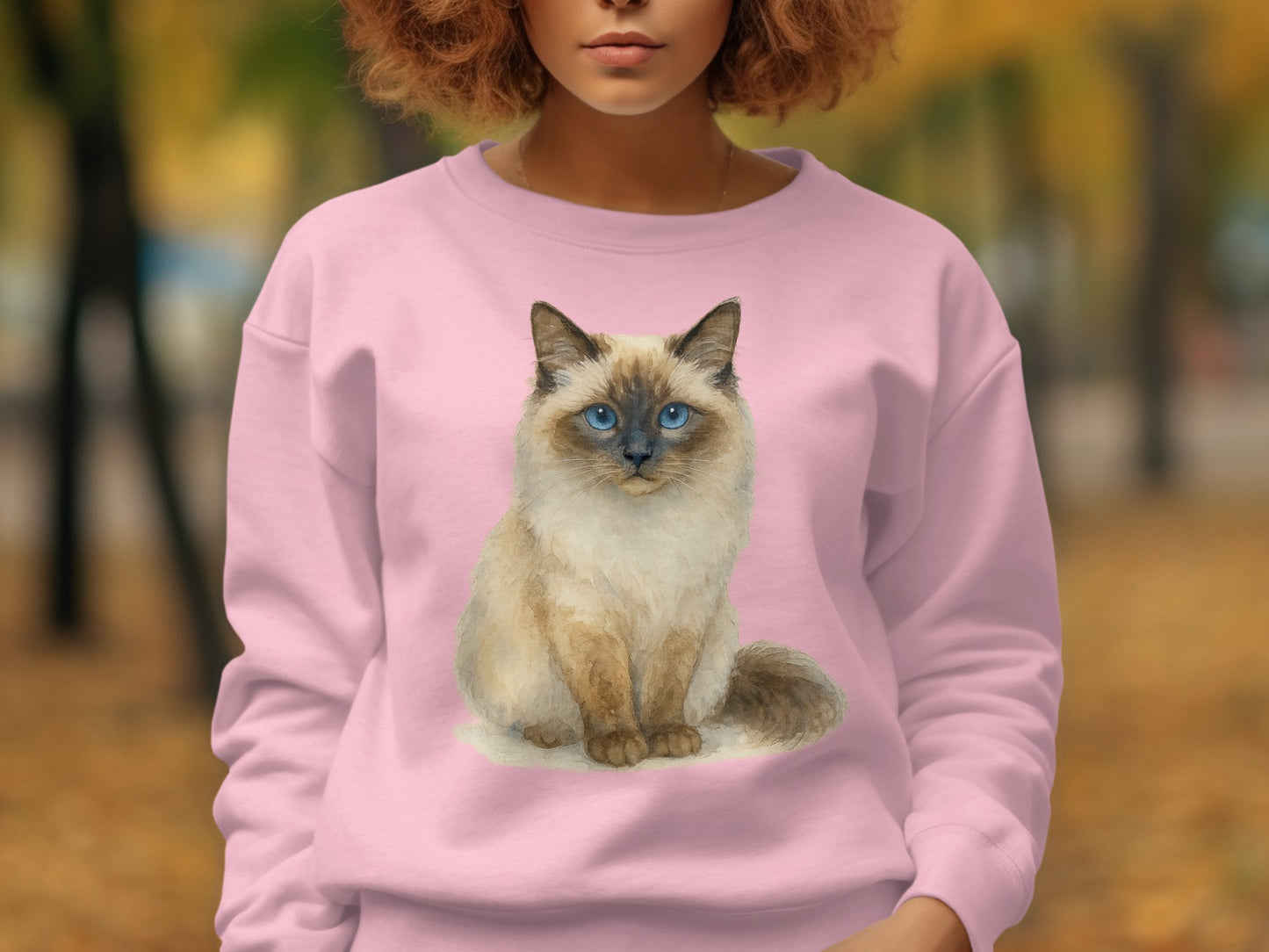 Cozy Pink Sweatshirt With Adorable Cat Print product type