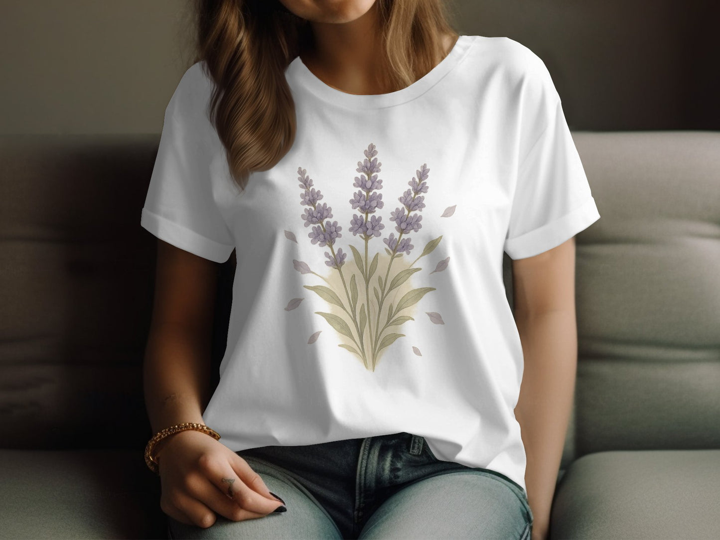 Beautiful Lavender Floral Graphic Design T-Shirt product type