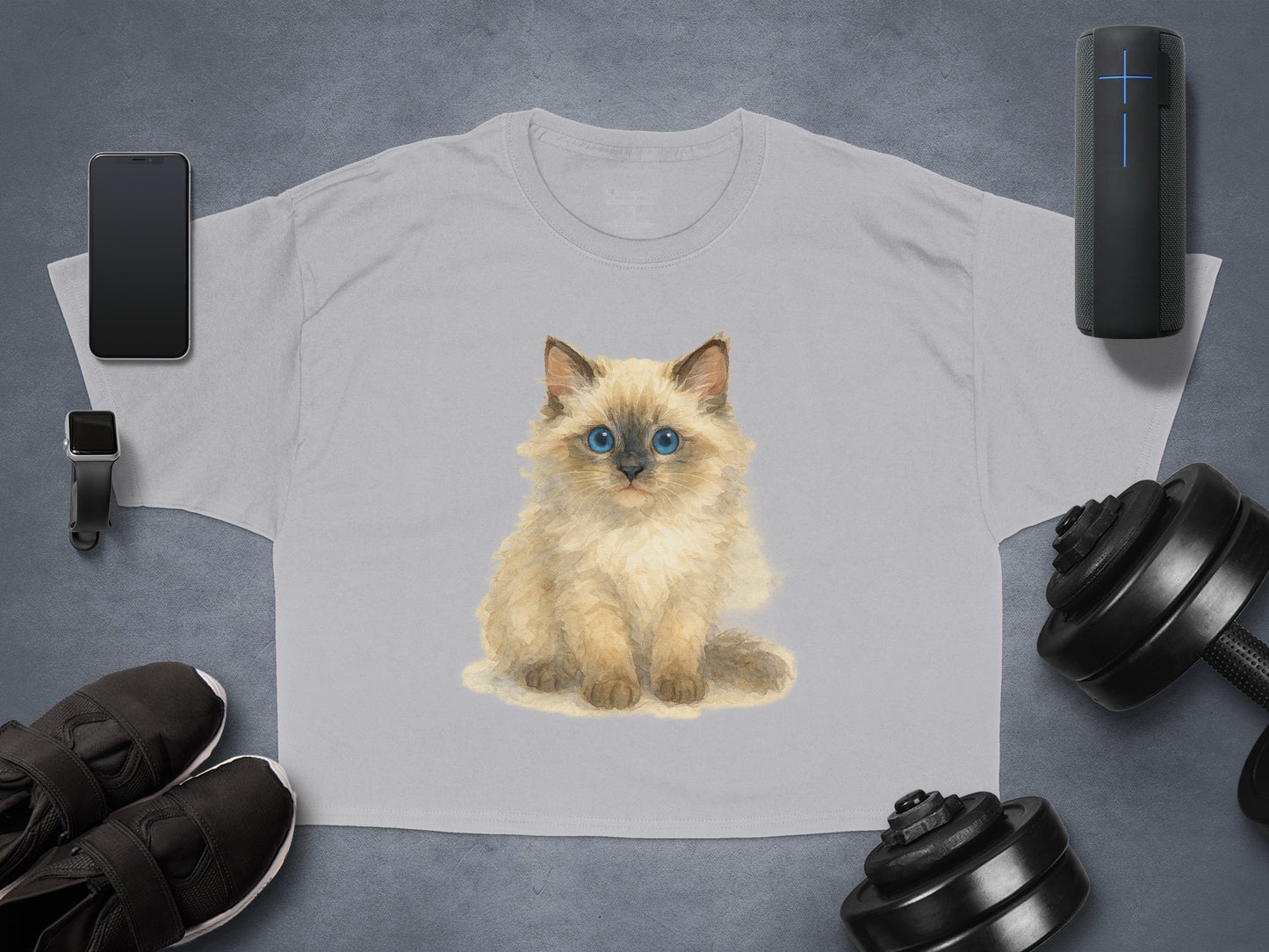 Adorable Fluffy Kitten Print Tee Cute Casual Shirt product