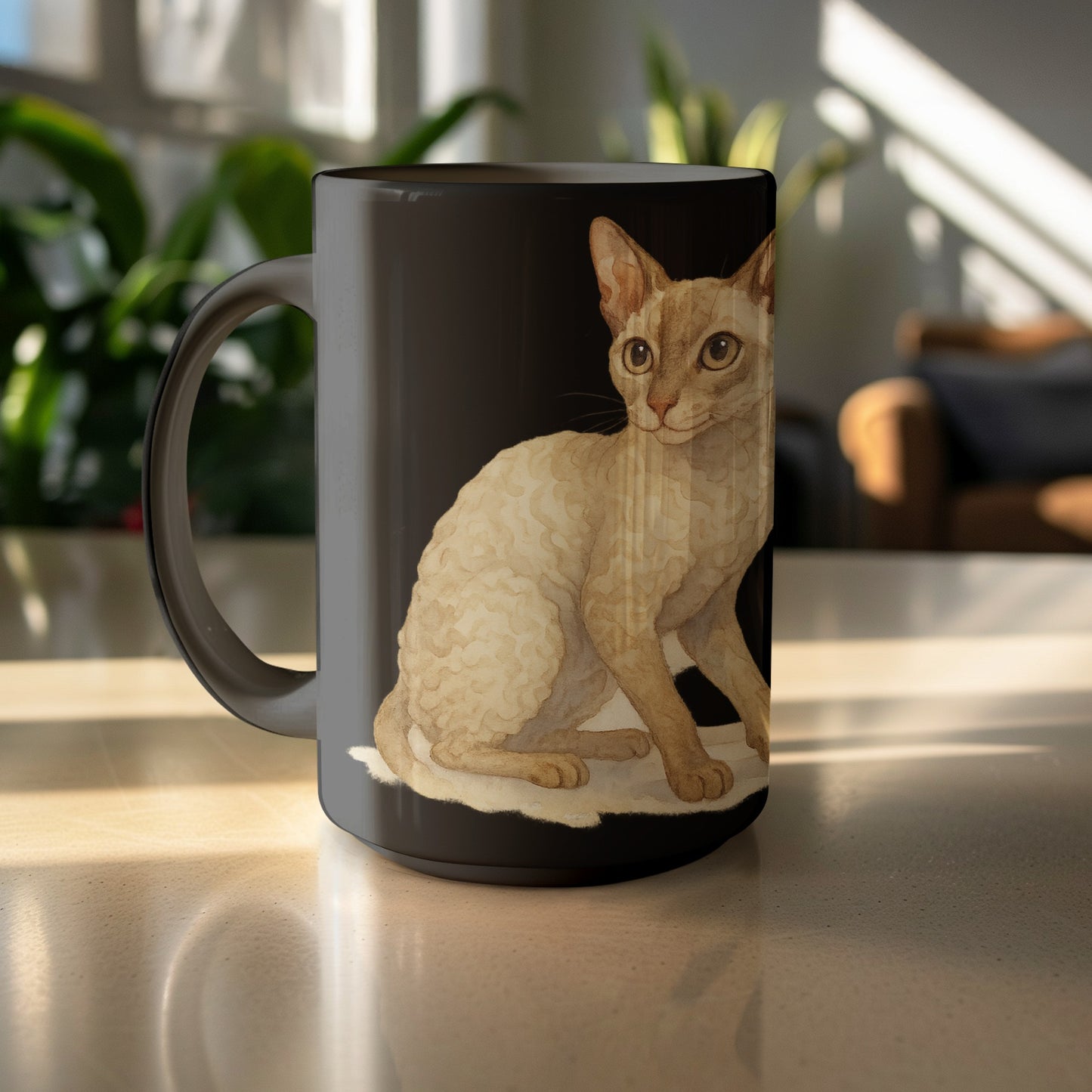 Cute Sphynx Cat Black Ceramic Mug Coffee Tea product