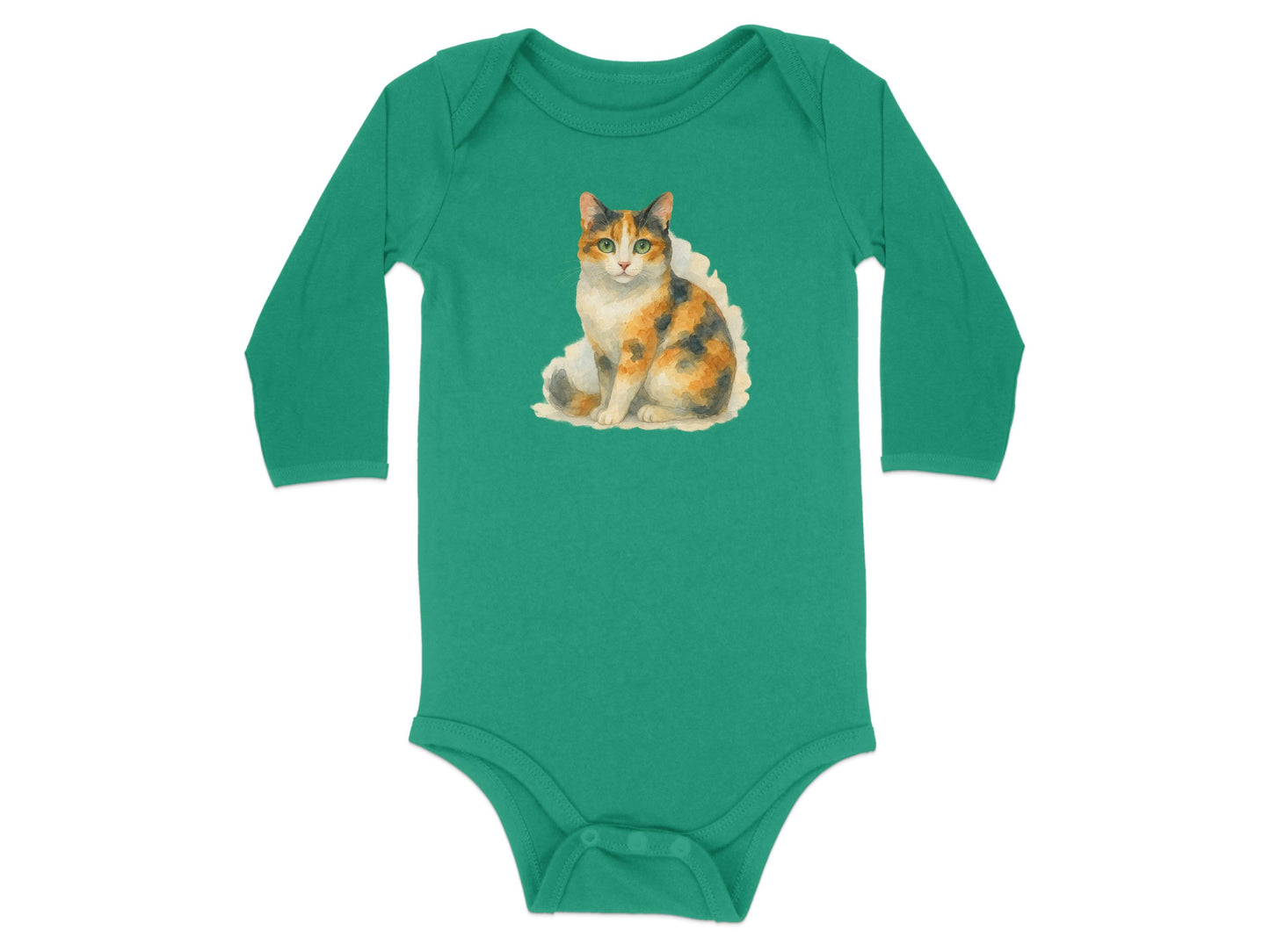 Cute Sitting Cat Print Baby Bodysuit One Piece product type