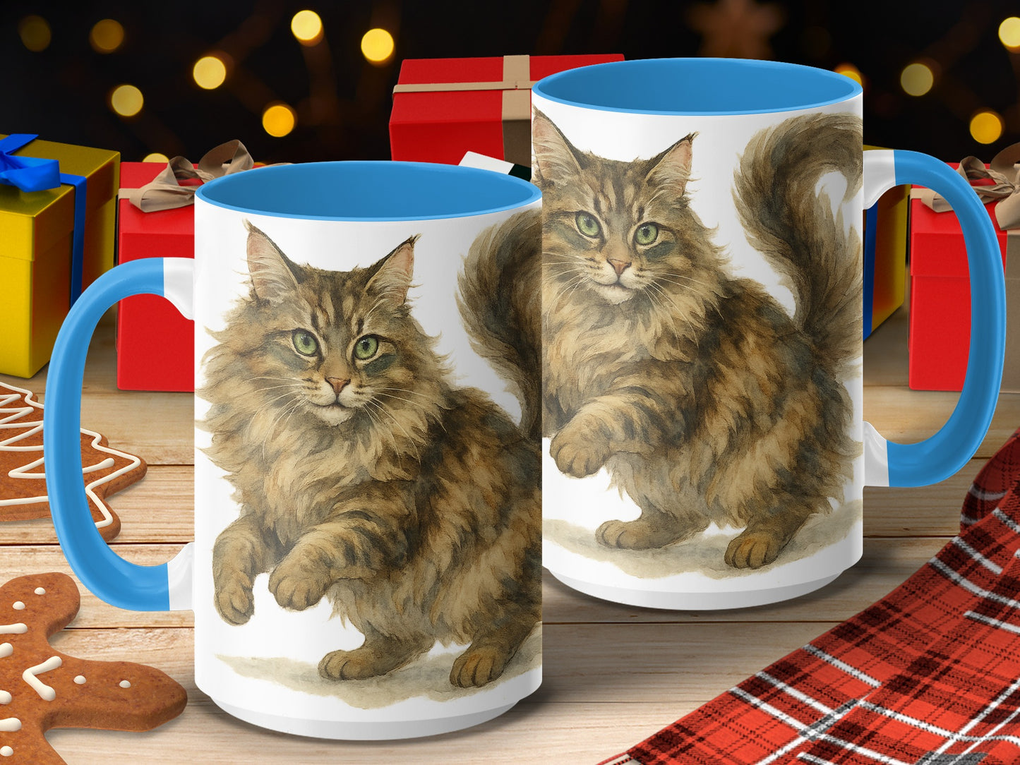 Cute Fluffy Cat Illustration Mug Perfect Gift product