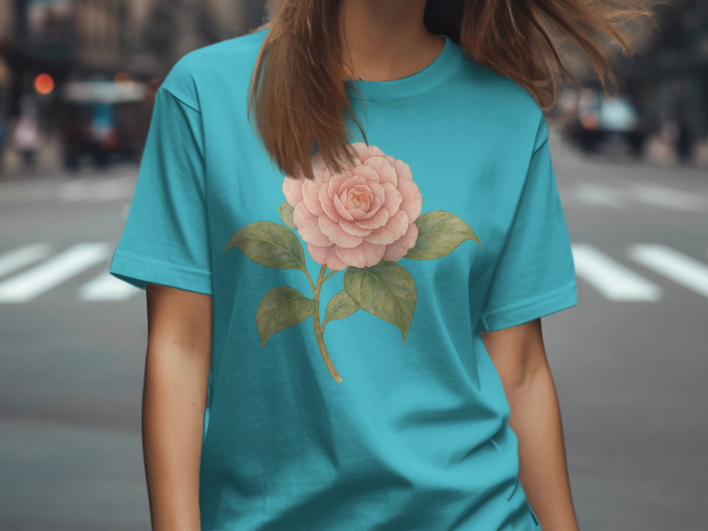 Floral Camellia Illustration Printed T-shirt product