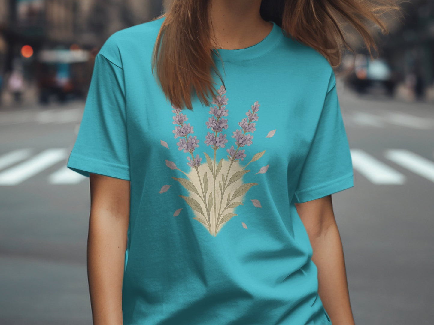 Lavender Blossom Heart Design T-Shirt product type