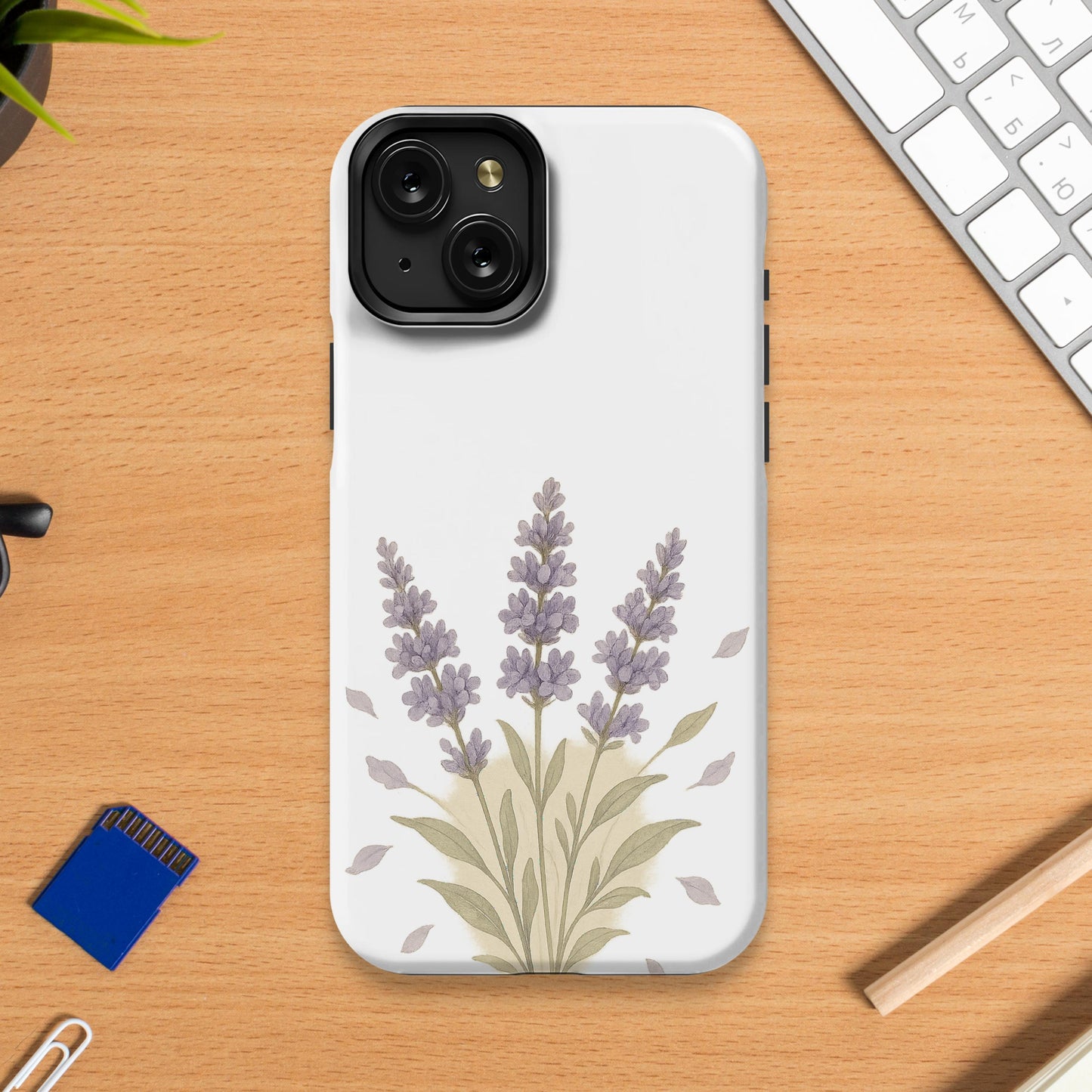 Lavender Floral Design Protective Phone Case product type