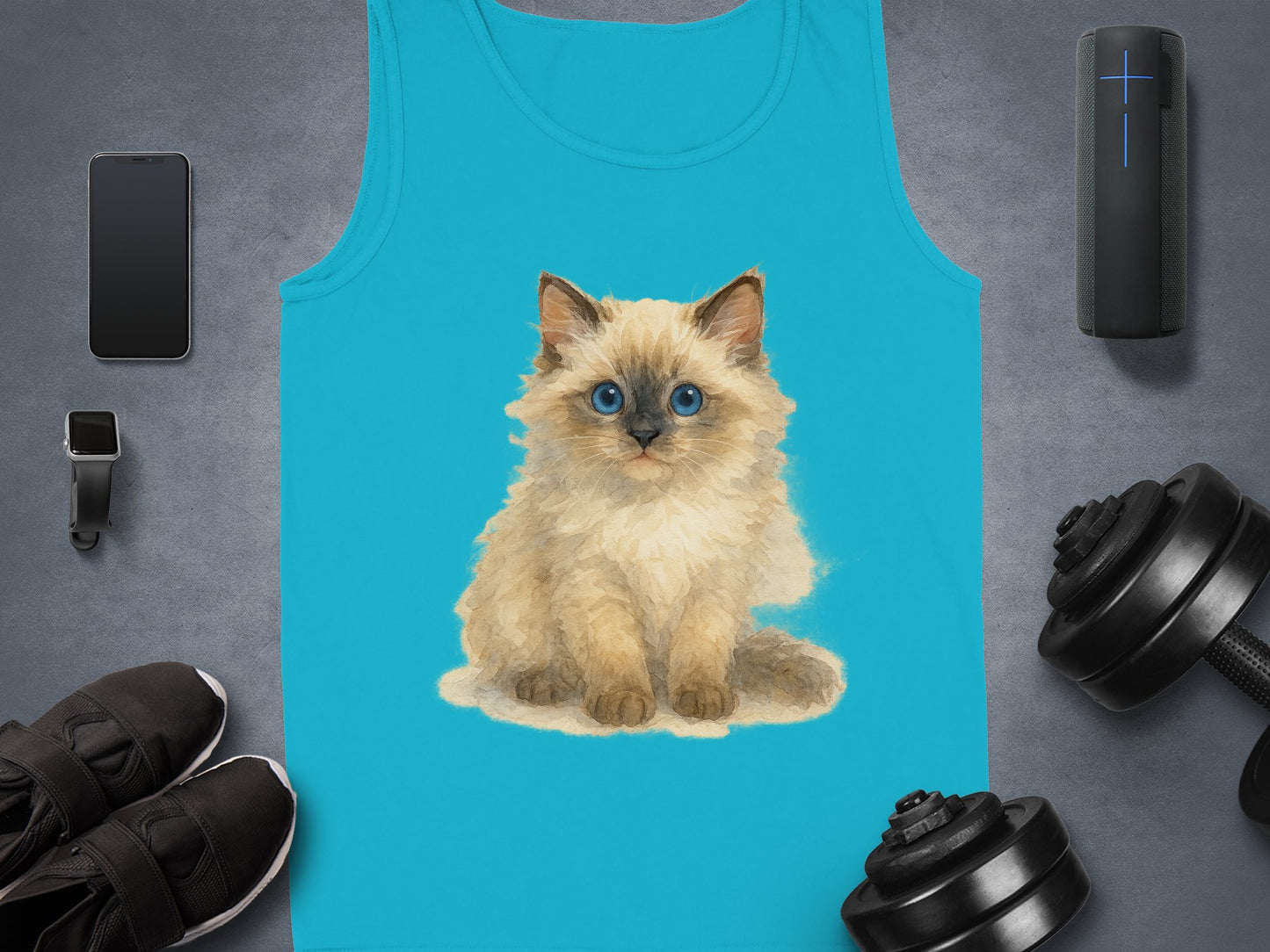 Adorable Fluffy Kitten Print Tank Top product
