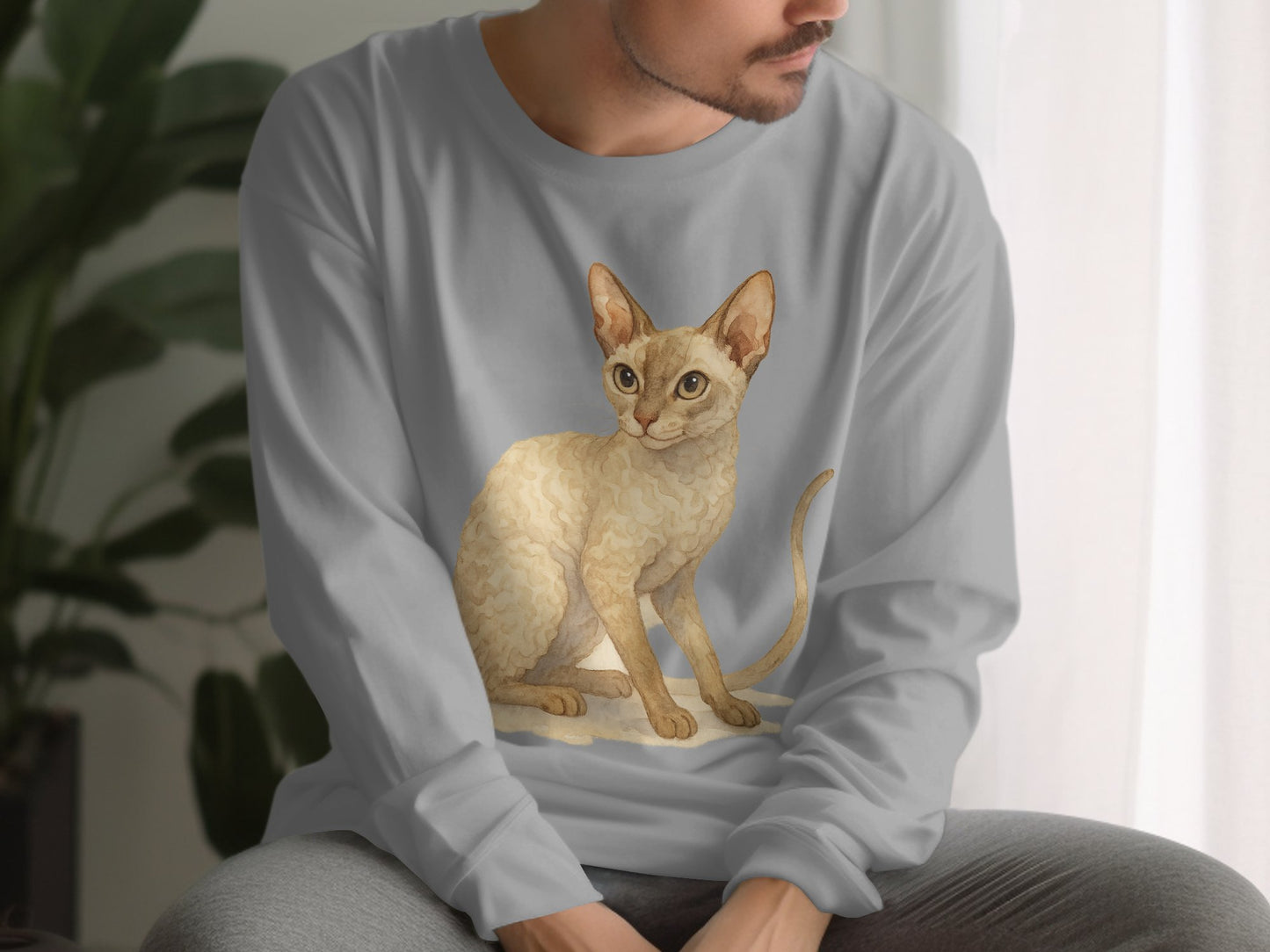 Cute Cat Graphic Design Long Sleeve Shirt product type