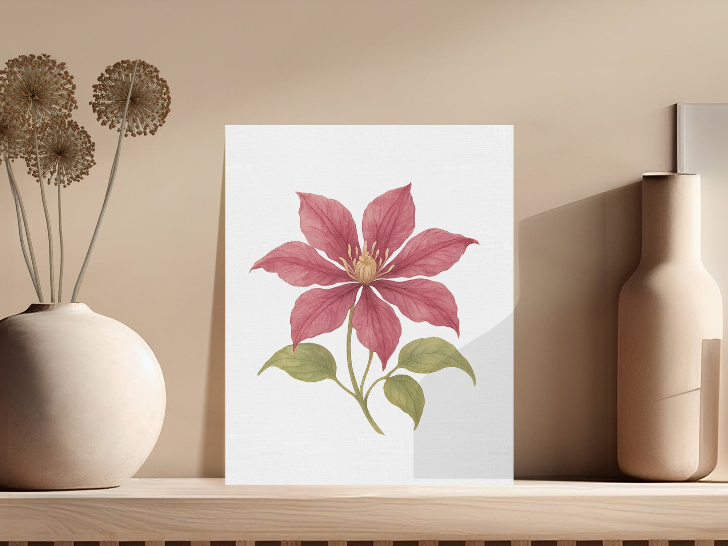 Beautiful Pink Flower Botanical Wall Art product type