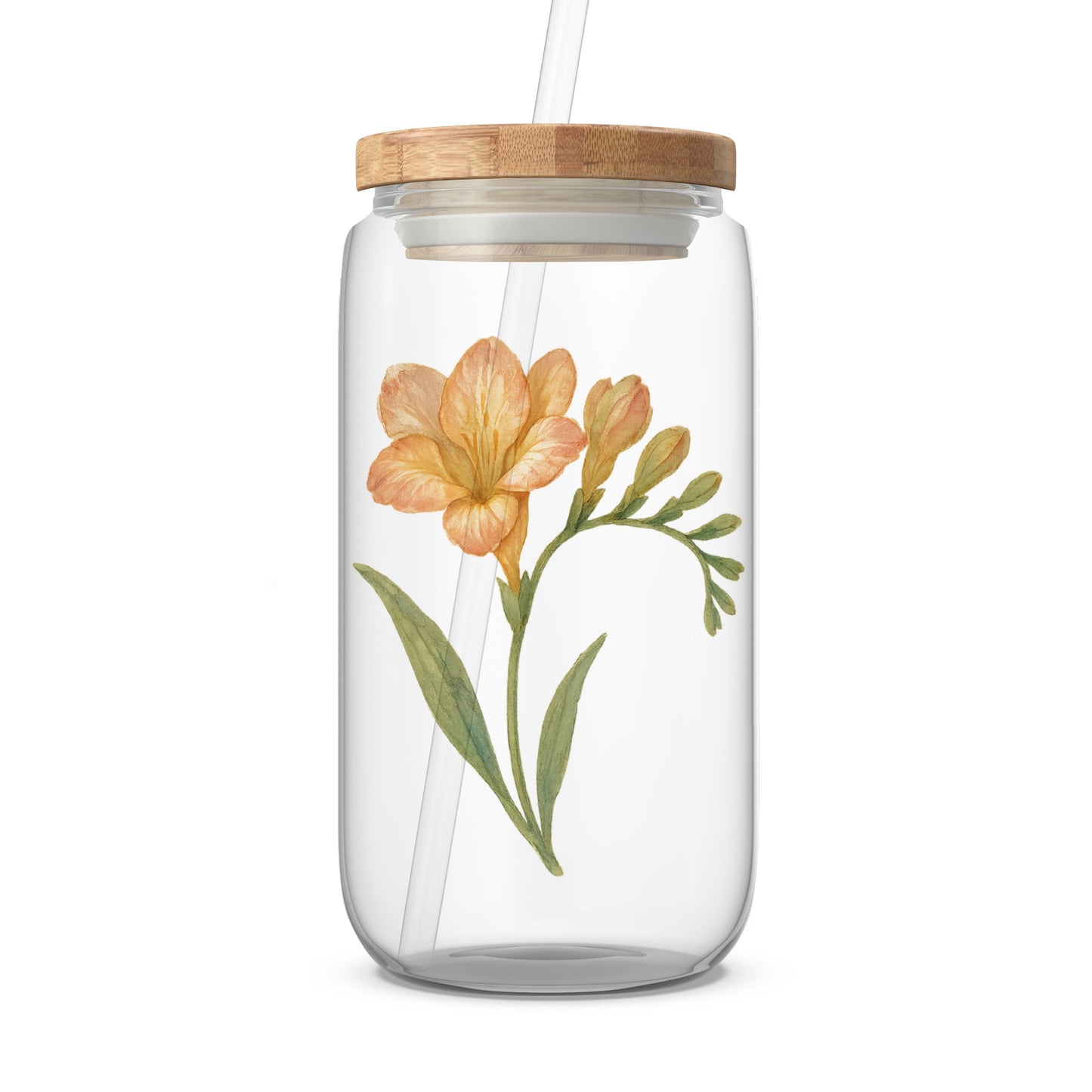 Floral Design Clear Jar with Lid product type