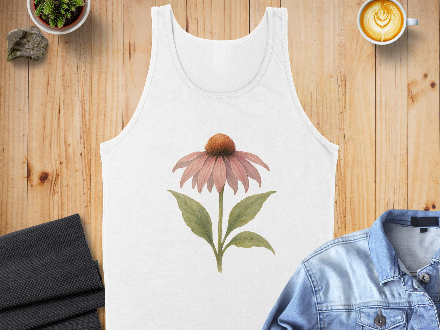 Vintage Pink Flower Graphic Men's Tank Top product