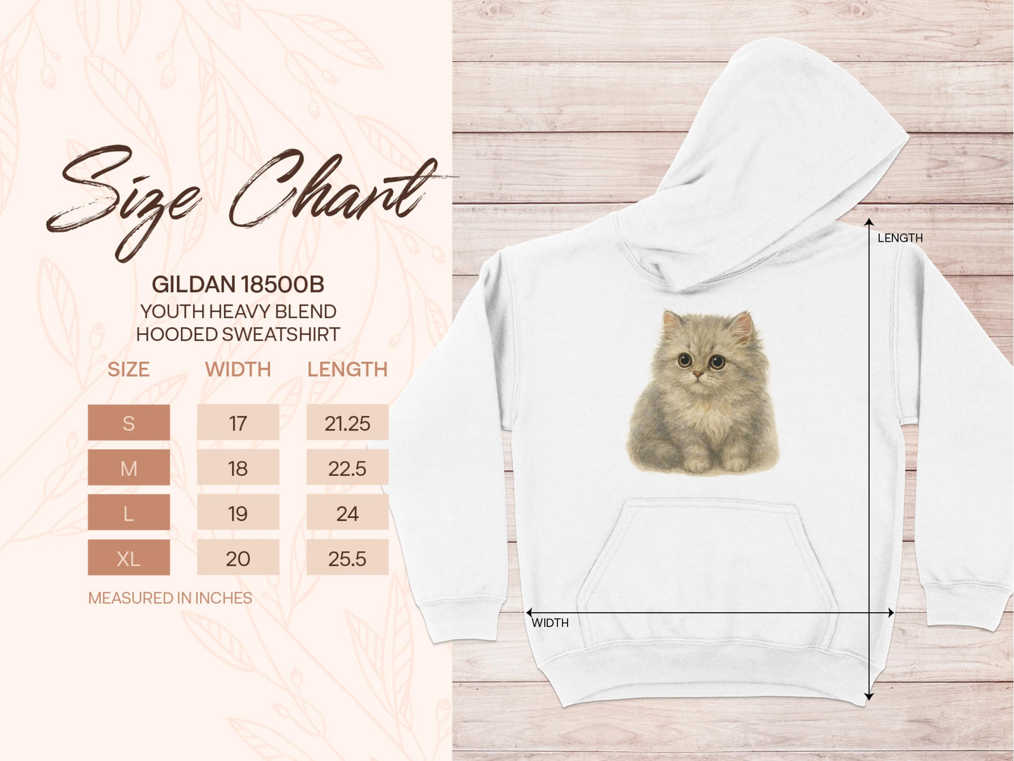 Youth Hoodie with Adorable Kitten Print product type