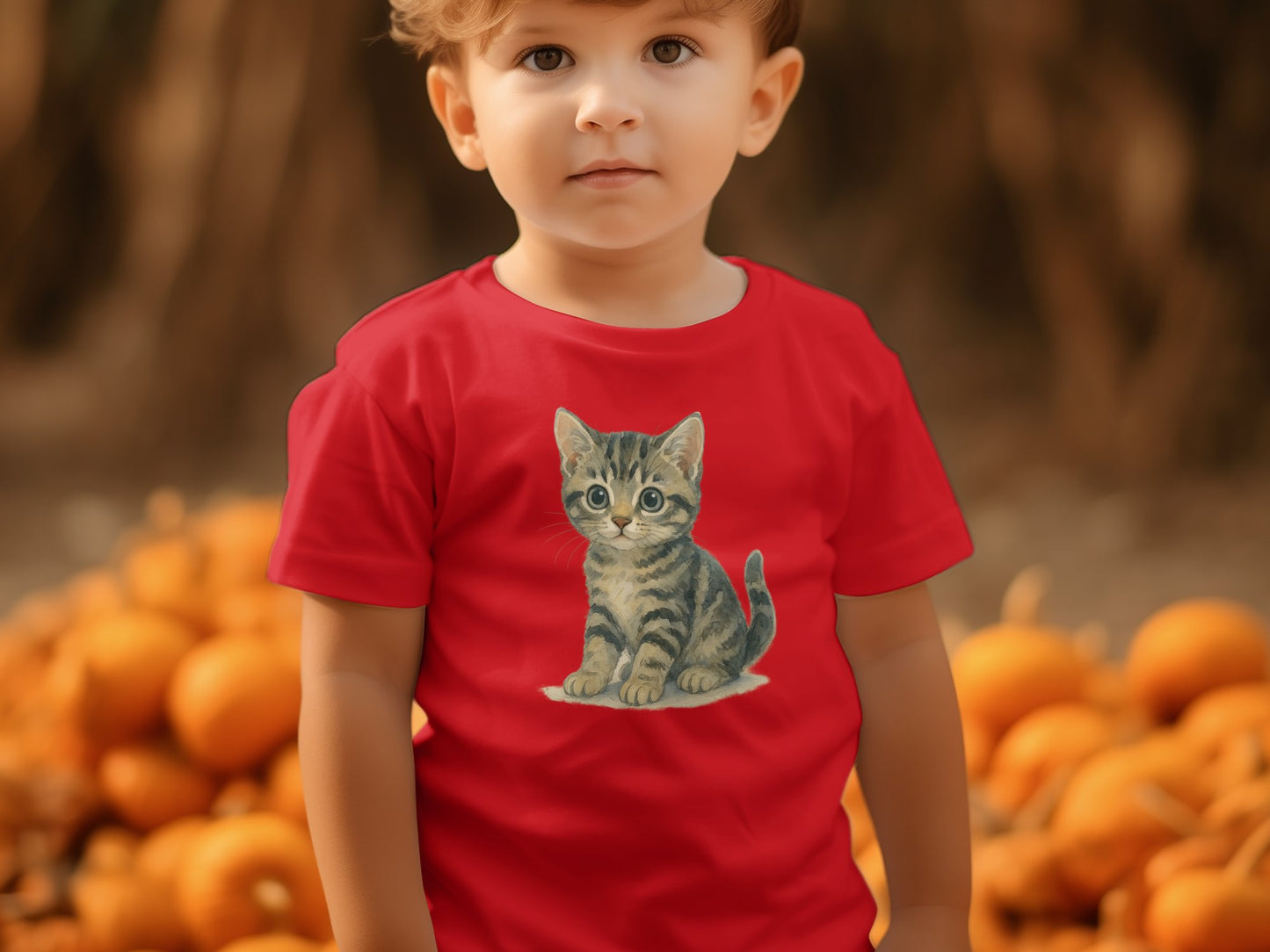 Adorable Kitten on Red Toddler Shirt product type