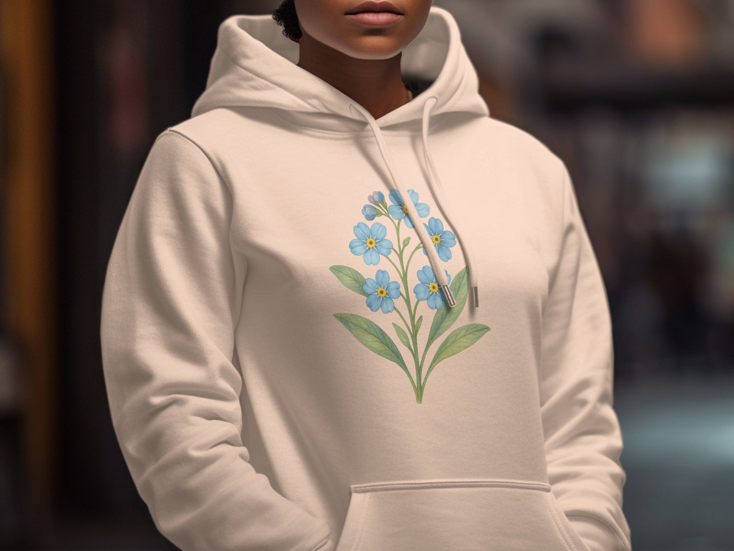 Floral Blue Flowers Hoodie Design Sweatshirt product type