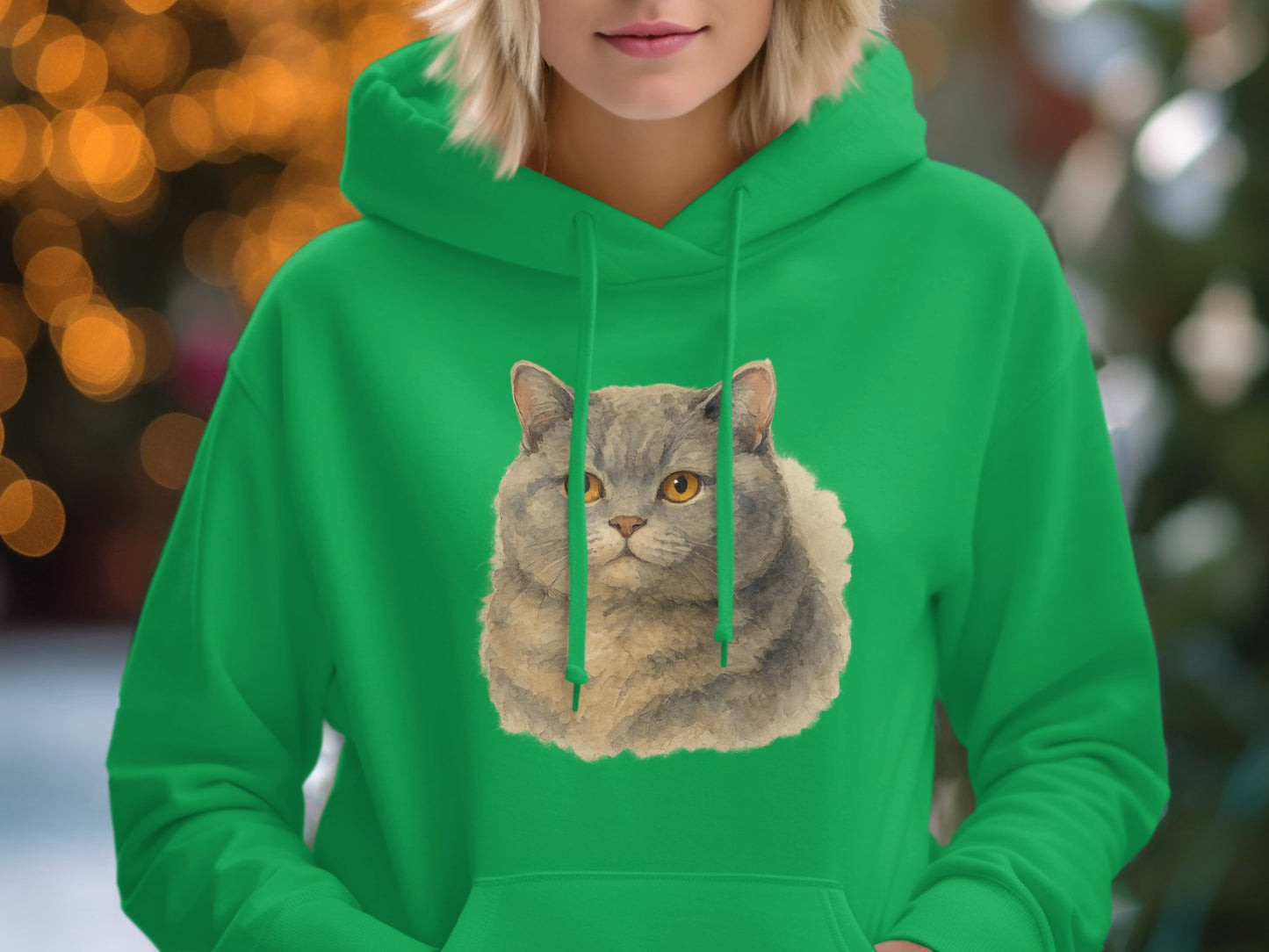 Cozy Hoodie with Cute Cat Print Pullover Product Type