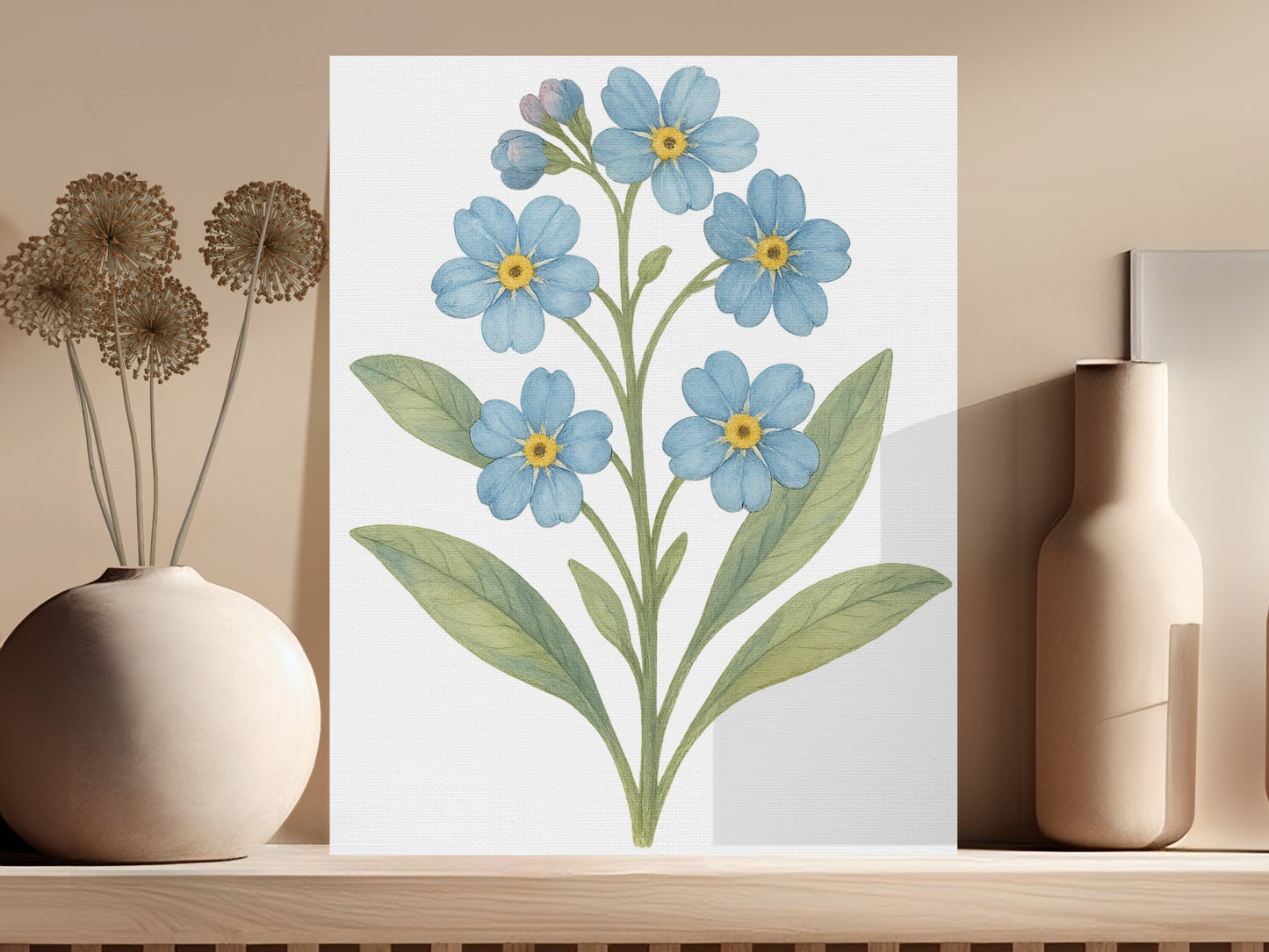 Beautiful Blue Floral Art Canvas Wall Decor product