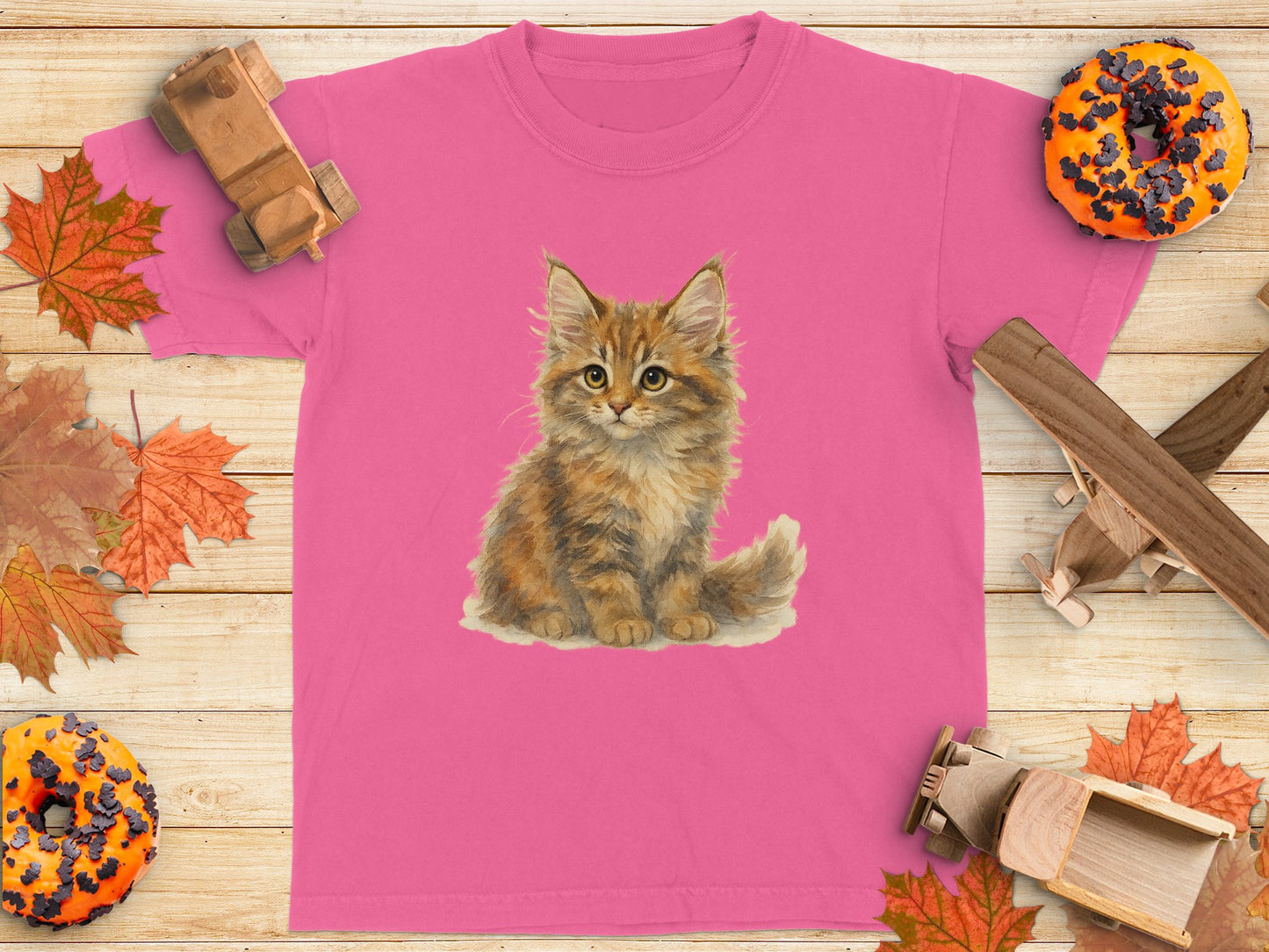 Cute Kitten Print Kids T-Shirt Adorable Pet Themed product type