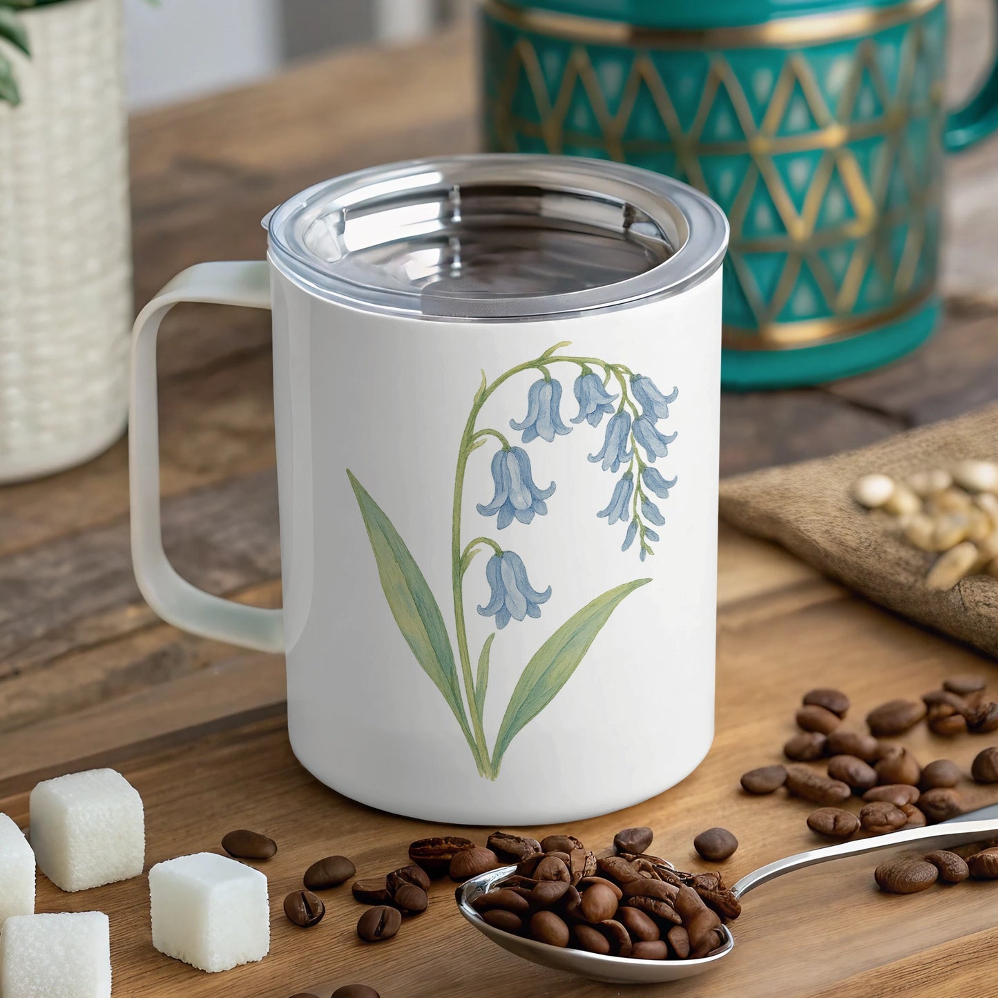 Bluebell Flower Design Stainless Steel Coffee Mug product