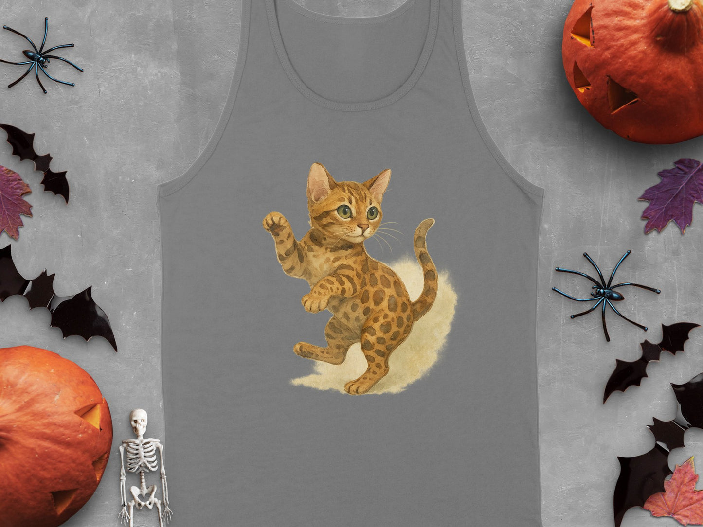 Cute Kitten Playing with Toy Design Tank Top product type