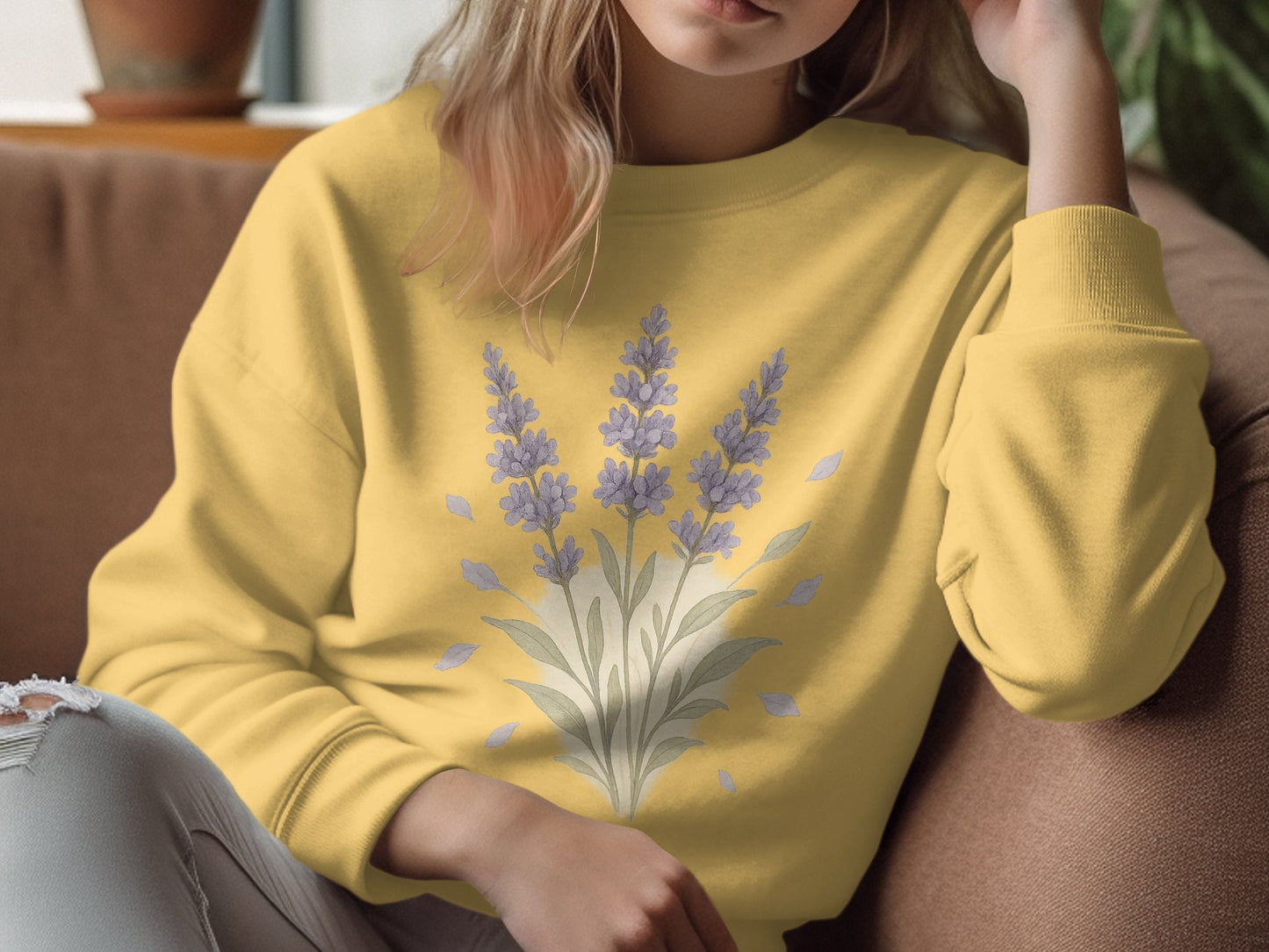 Lavender Blooms Design Sweatshirt Comfortable product type