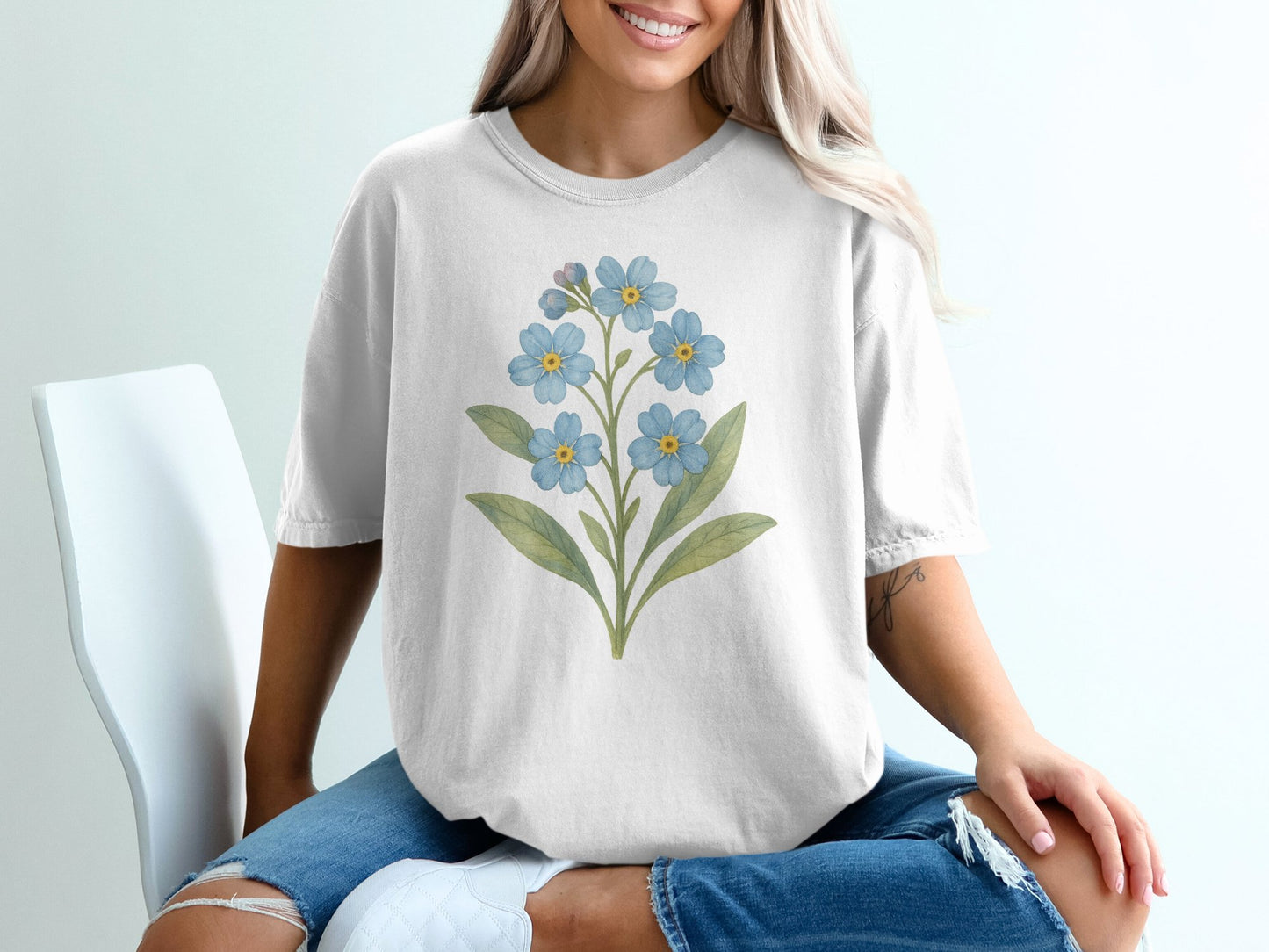 Blue Floral Graphic Design on Casual Wear product type