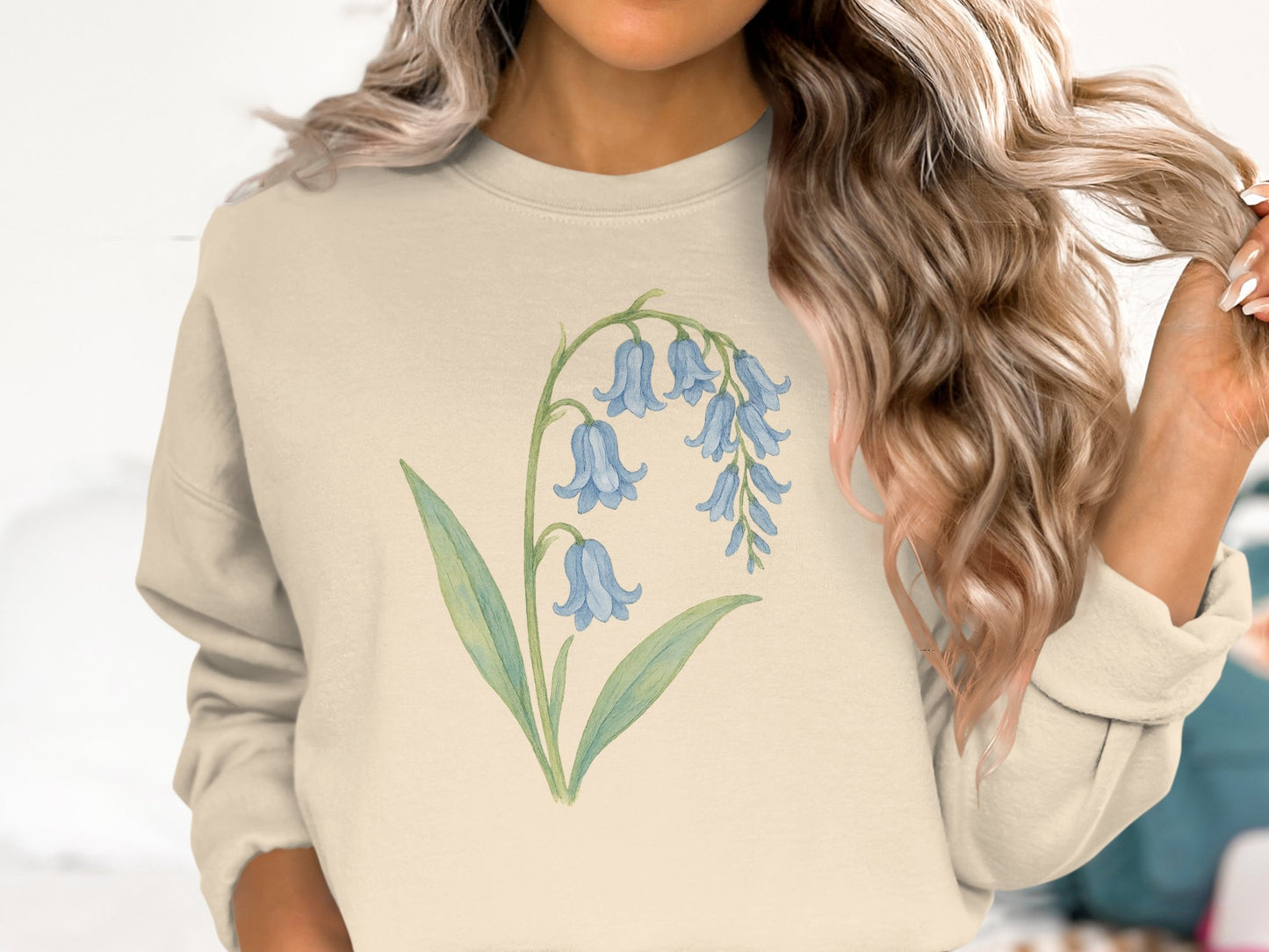 Beautiful Floral Art on Beige Long Sleeve product