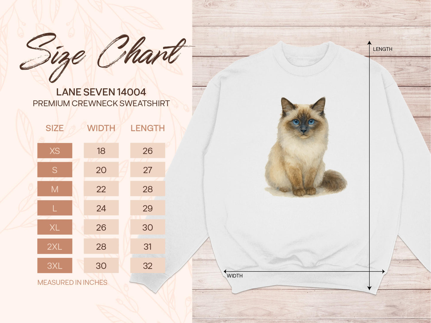 Cute Ragdoll Cat Graphic Premium Crewneck Sweatshirt product type