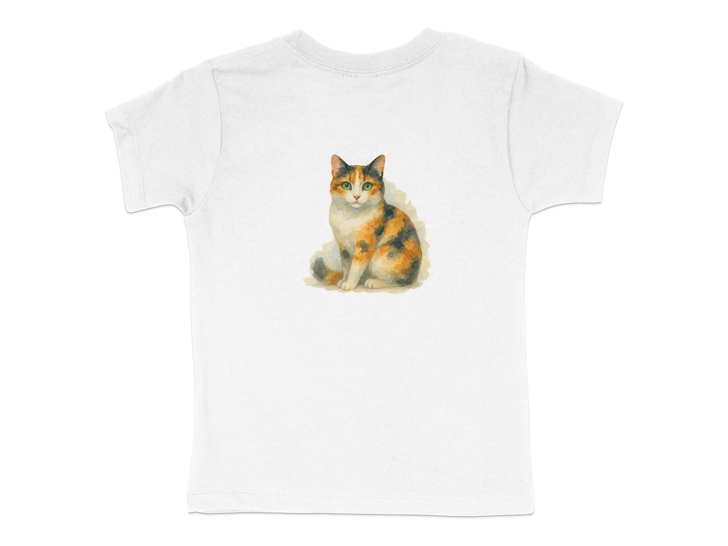 Cute Cat Design White Kids T-Shirt Clothing Product