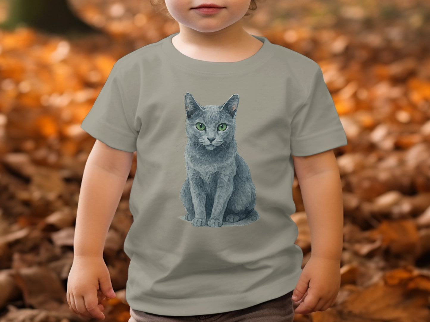 Cat Illustration on Kids Gray Shirt product