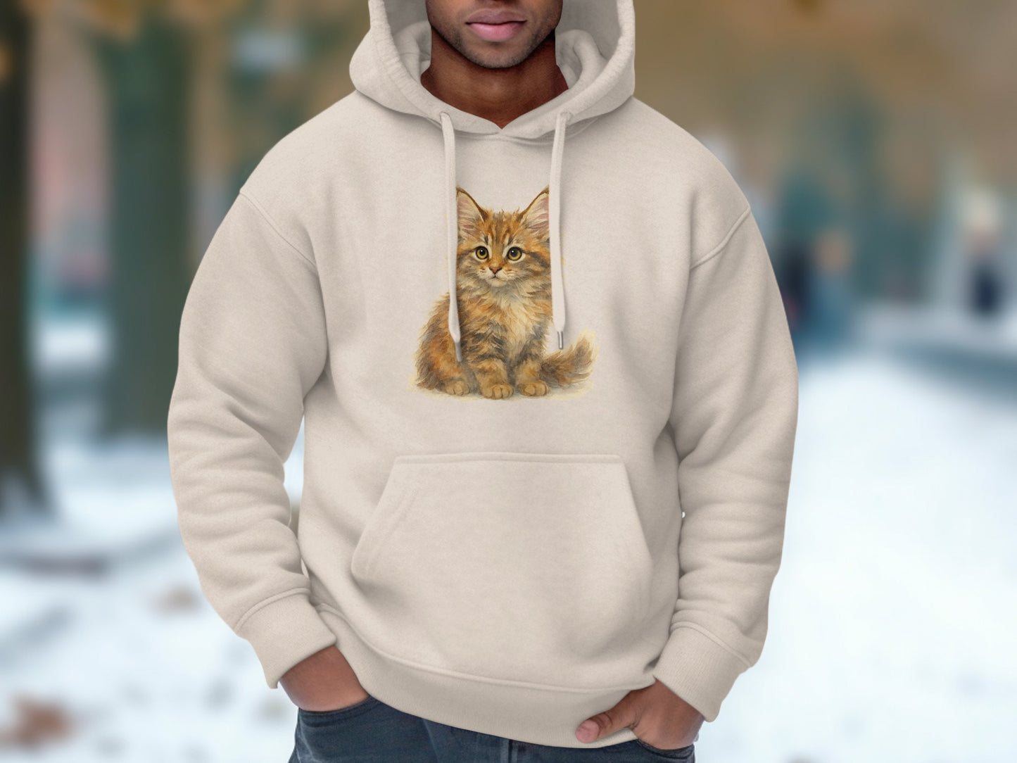 Cozy Hoodie Featuring Adorable Kitten Print product type