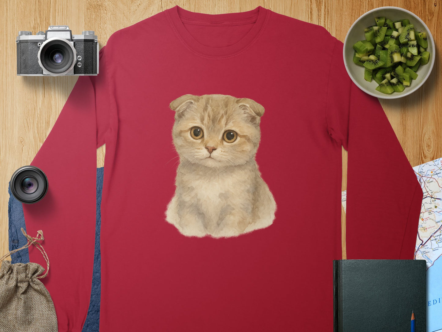 Cute Kitten Design Long Sleeve Shirt Product