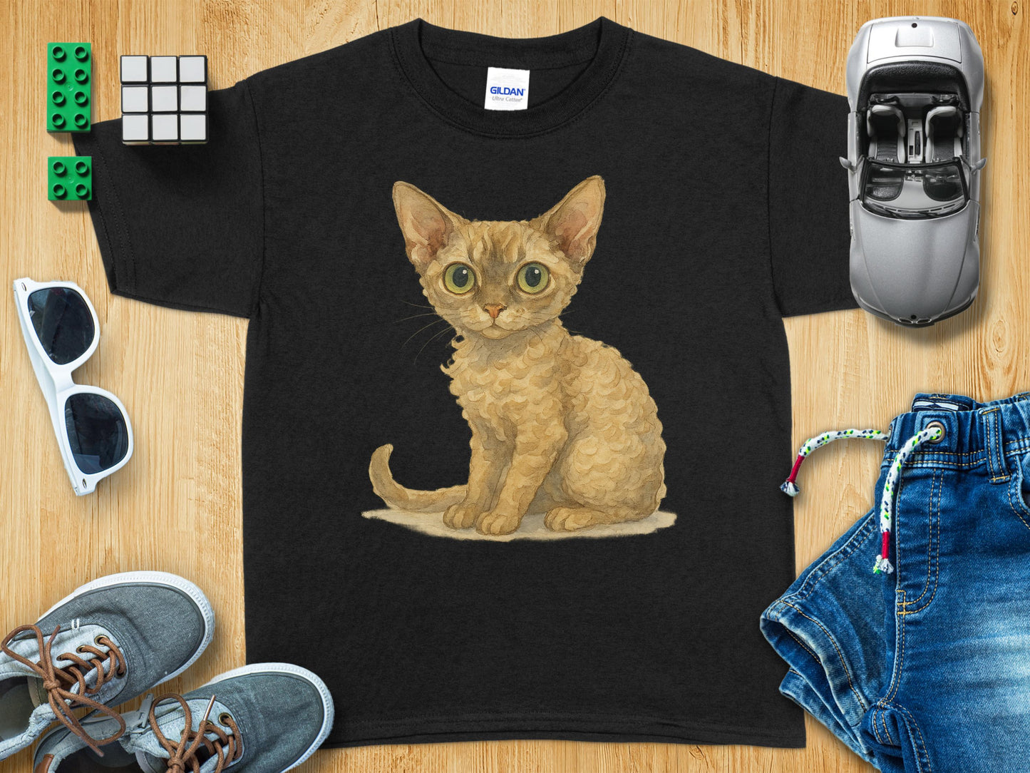 Cute Big-Eyed Kitten Graphic Children's T-Shirt product