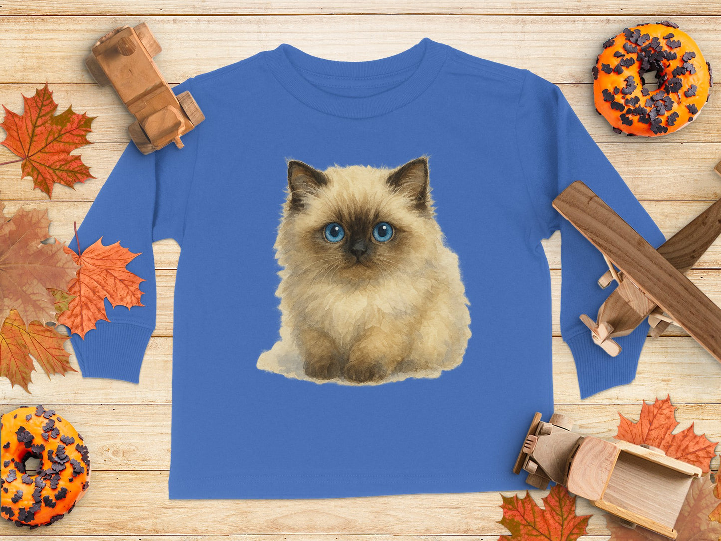 Cute Fluffy Blue Eyed Kitten Long Sleeve Shirt product