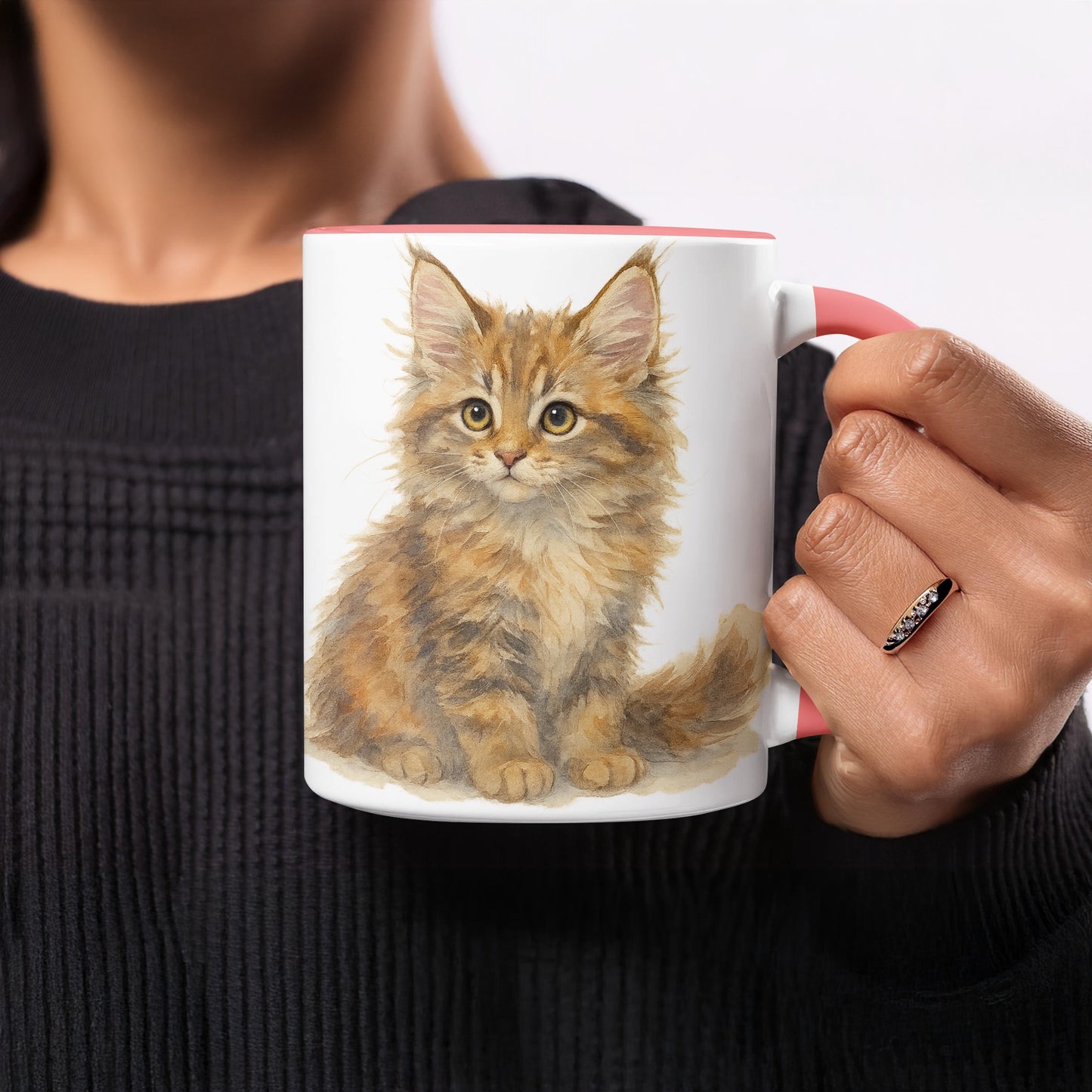 Adorable Fluffy Kitten Printed Ceramic Mug product type
